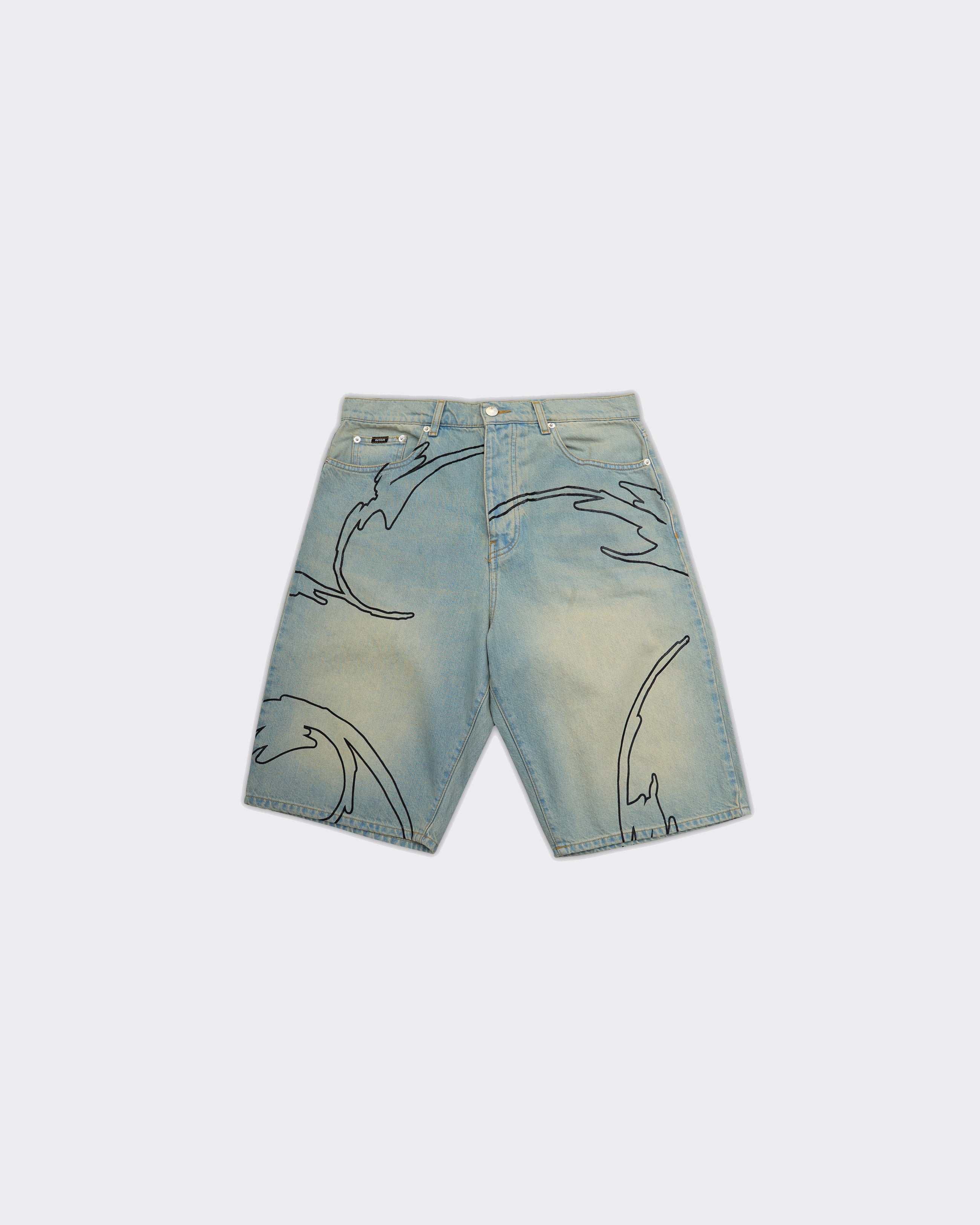Shorts Denim Legacy Baggy Faded Blu