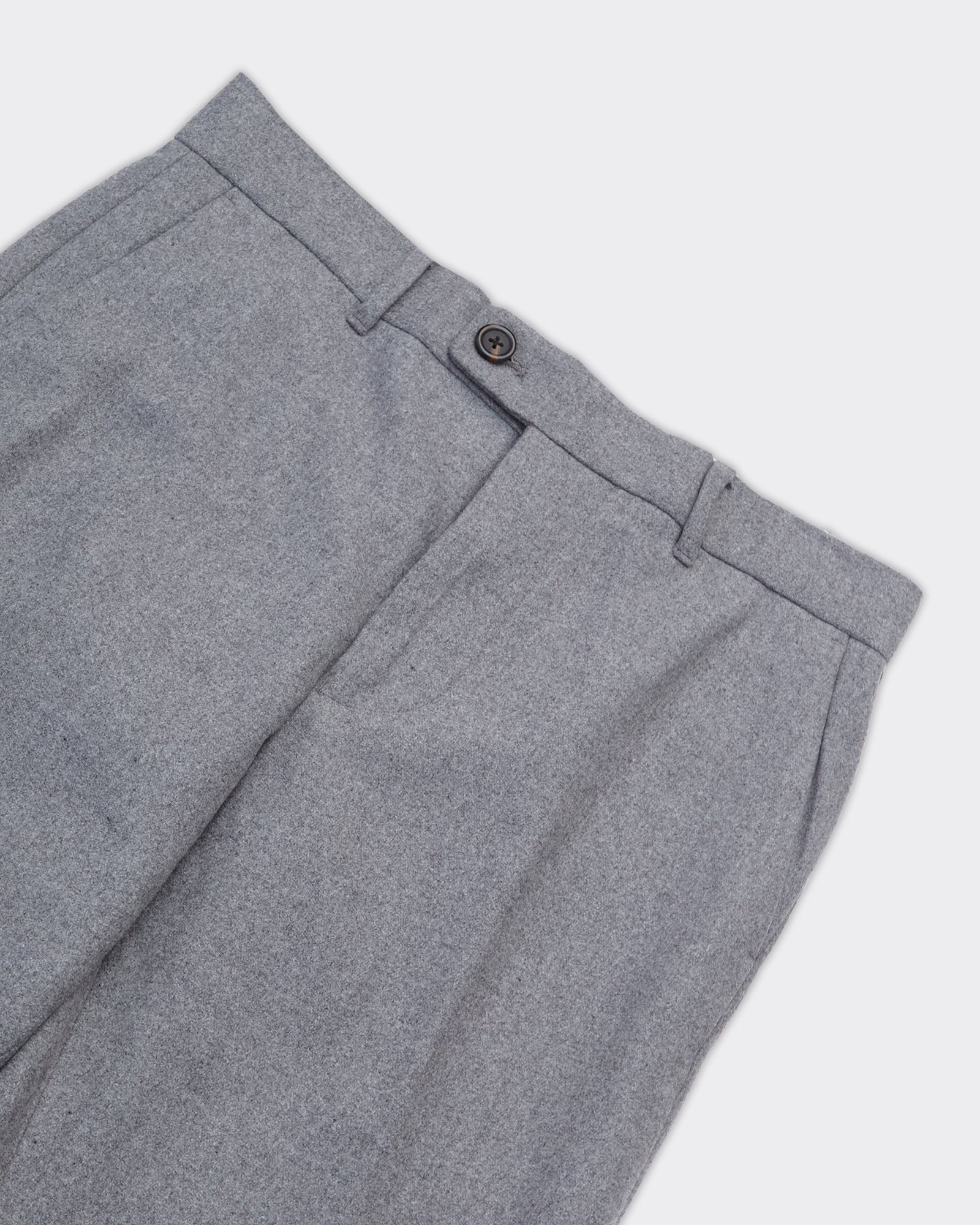 Pantalone Straight Terry Wool Blend Grey Melange