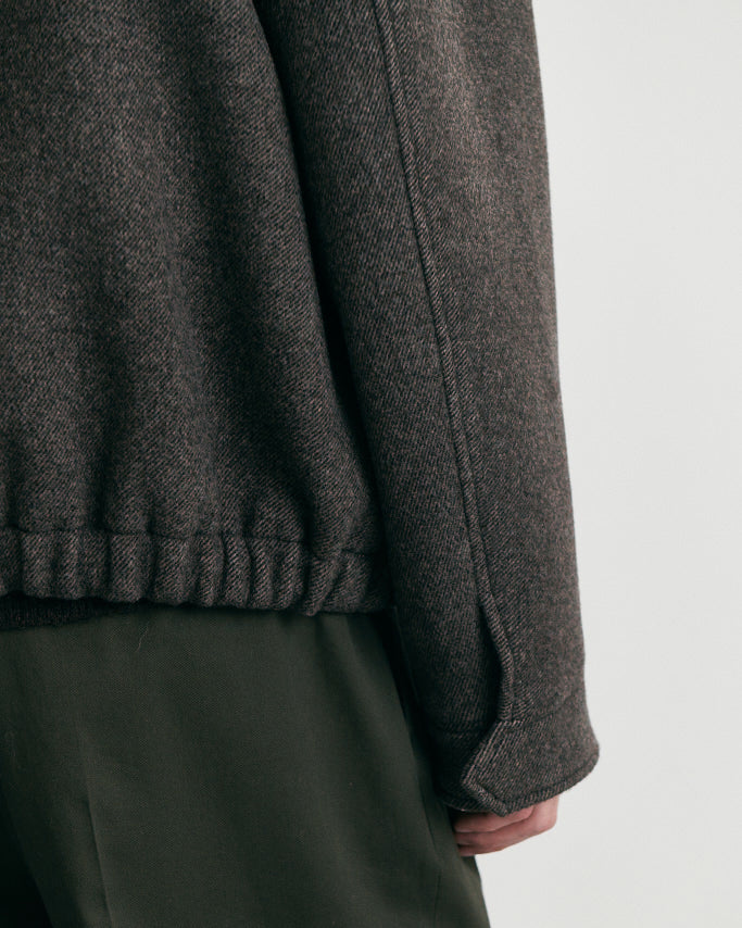 Giacca Collared Wool Blouson Marrone