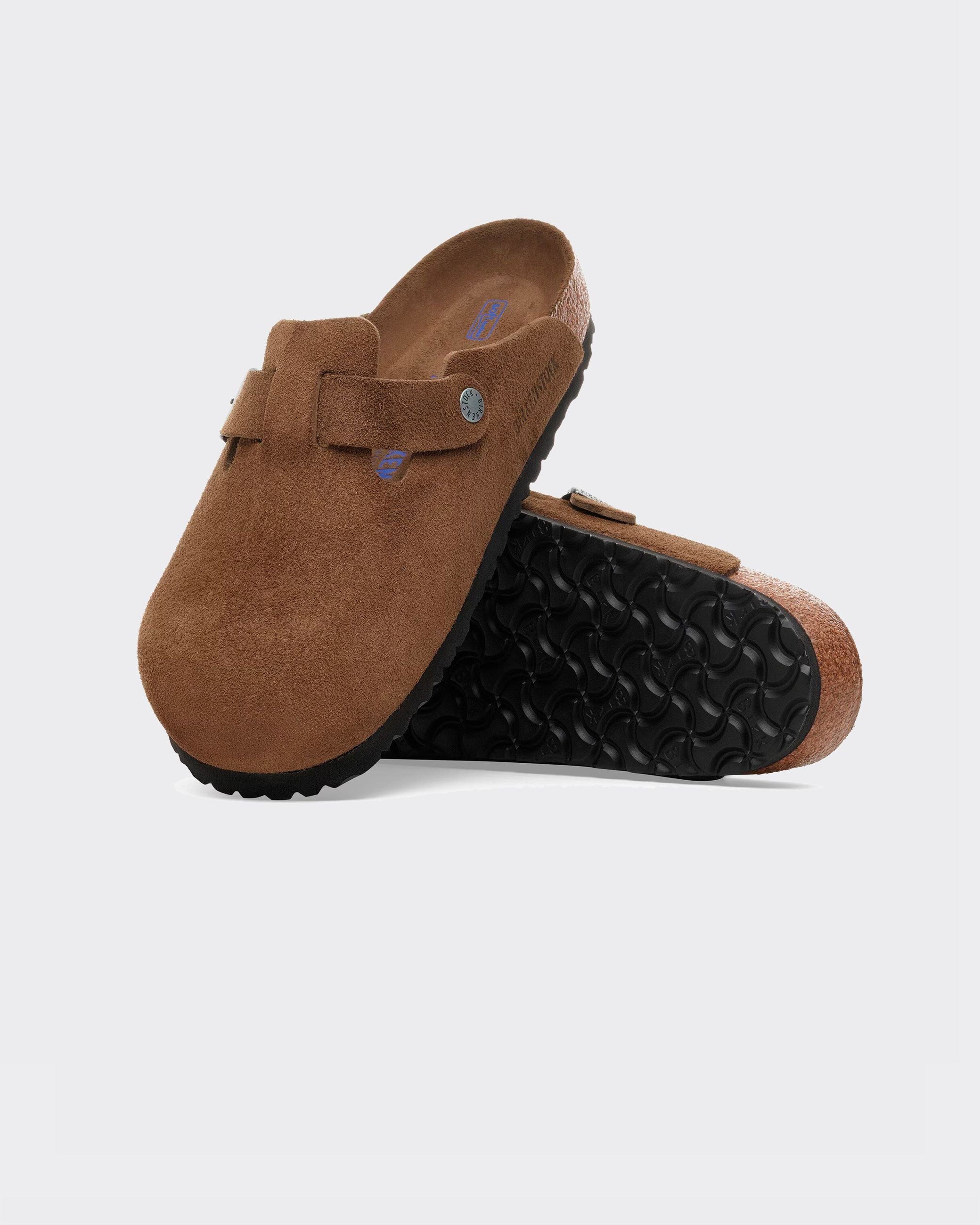 Ciabatta Boston Softbed Suede Leather Dark Tea