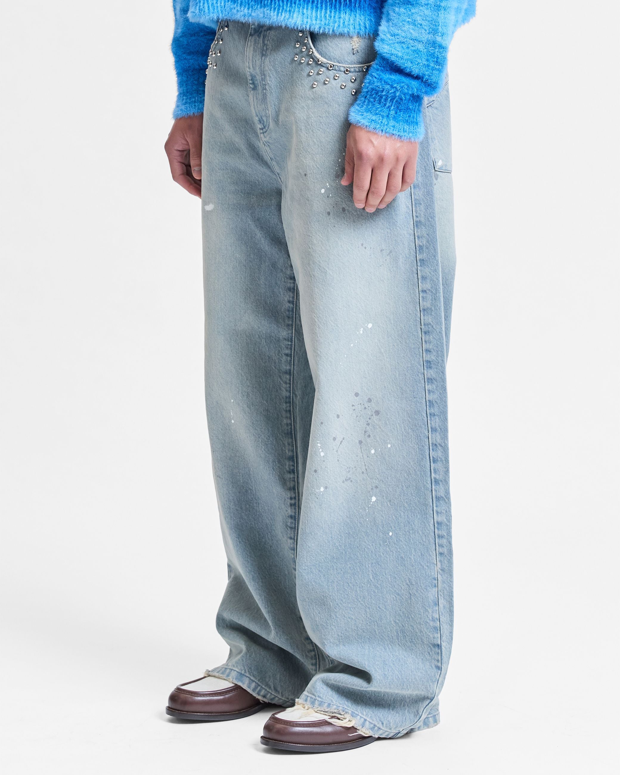 Jeans Studded Denim Light Blu