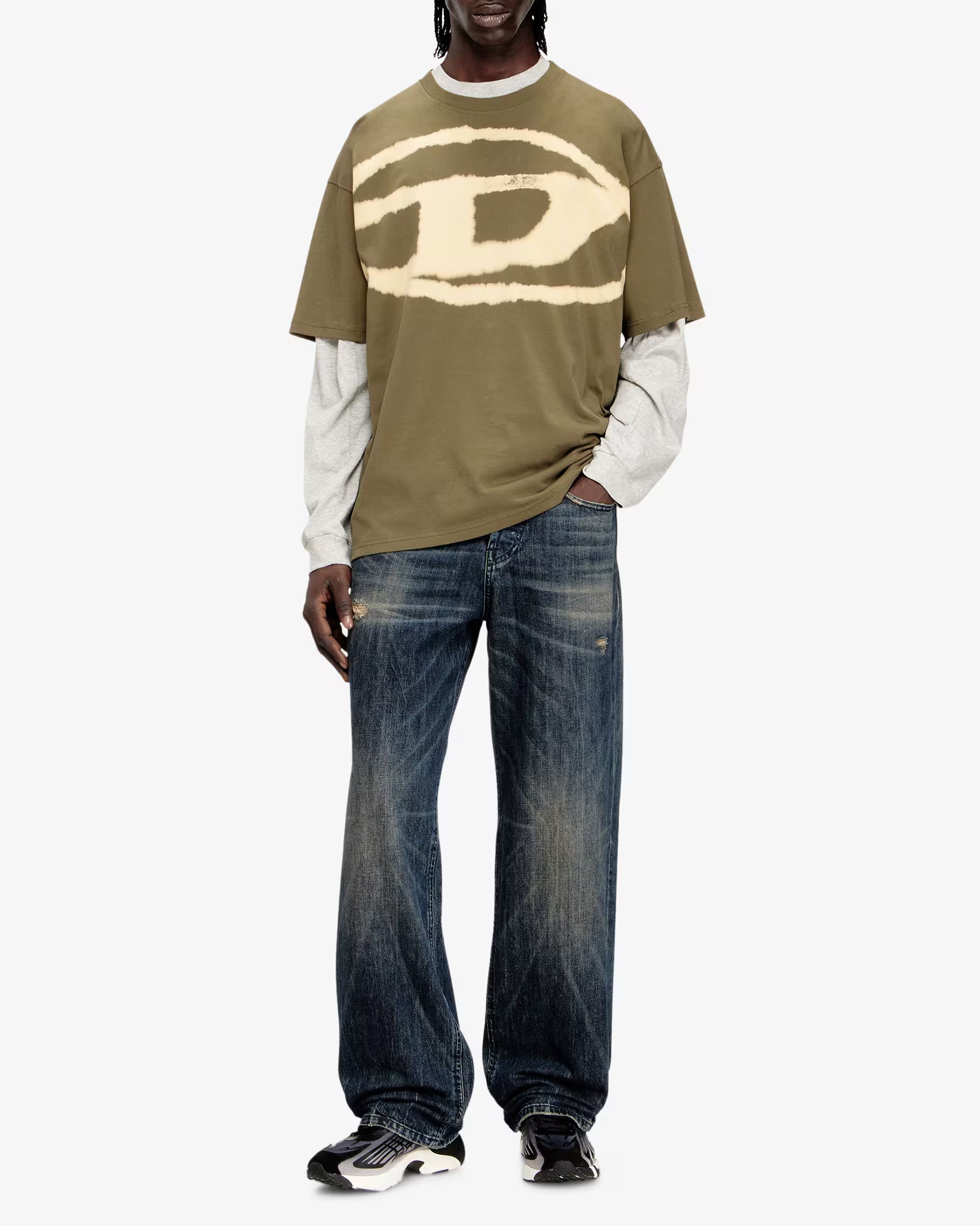 T-Shirt T-Boxt Bleach Olive/Green