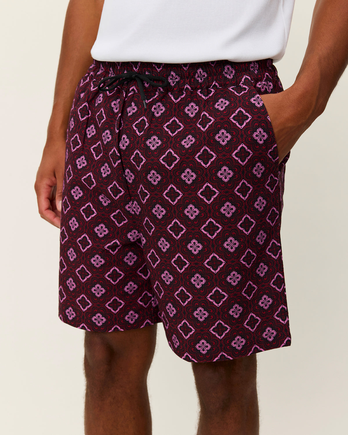 Shorts Harry Arabesque Aop Red Dahlia