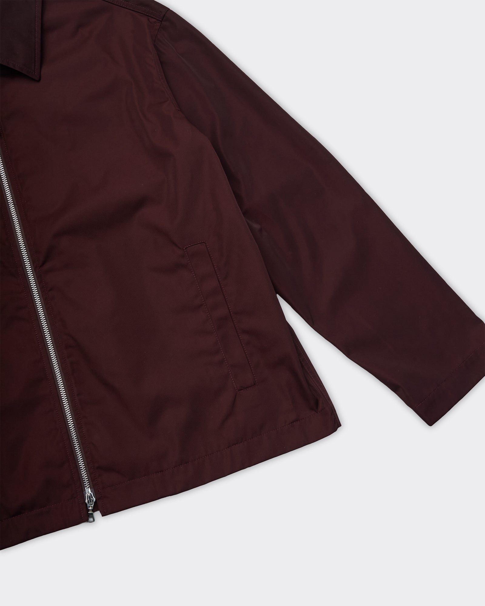 Camicia Zip Up Slim Bordeaux