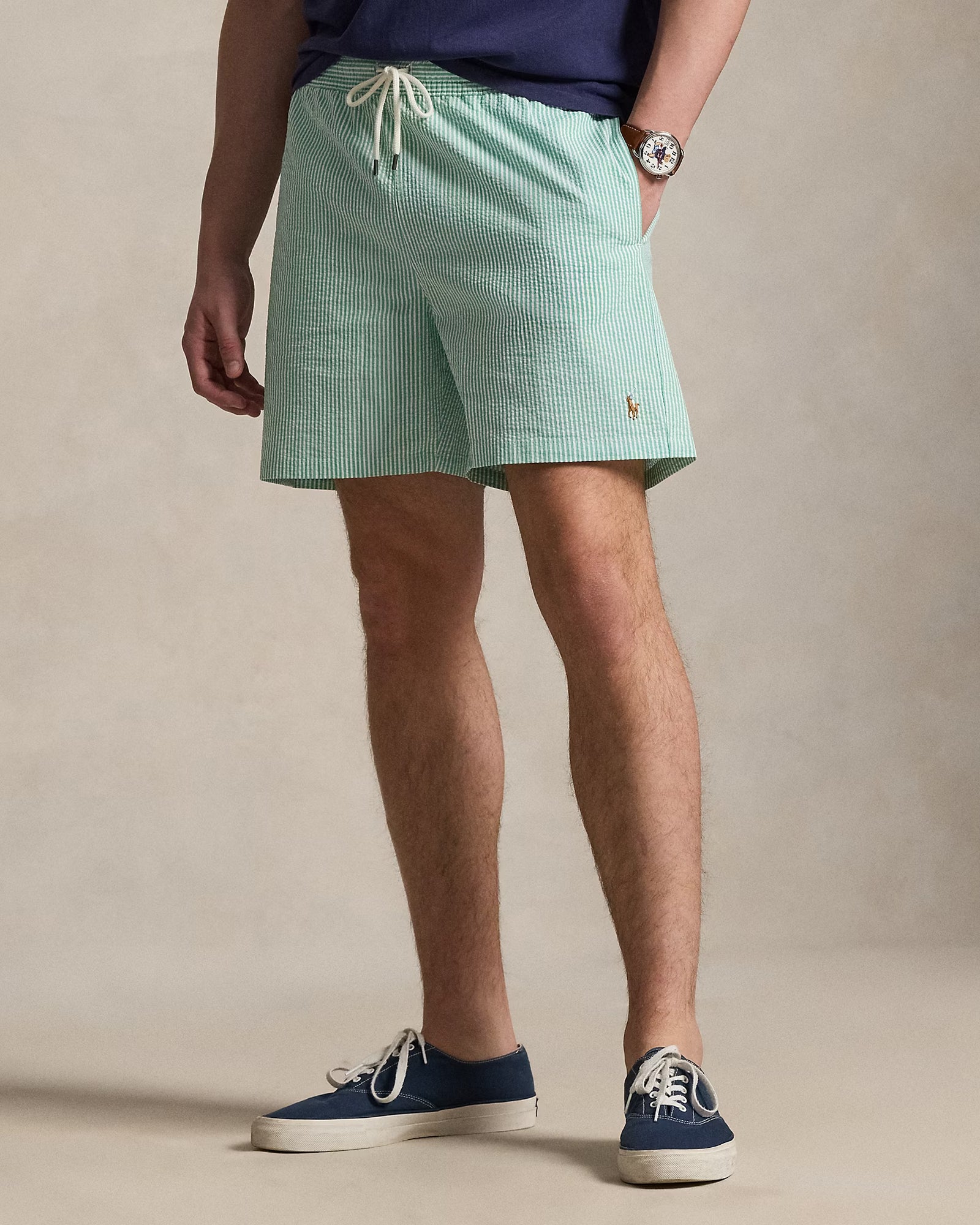 Costume Traveler Mid Trunk Seersucker Key West Green Stripe