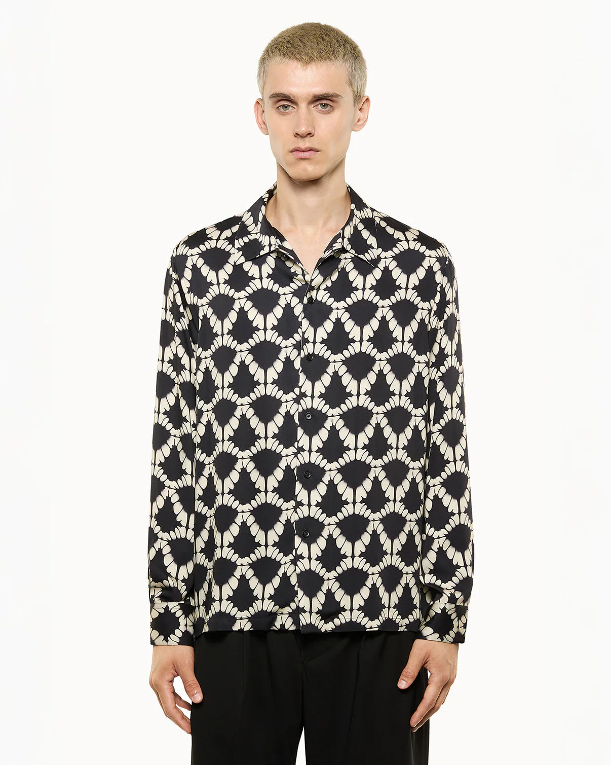 Camicia Boxy Aop Nera