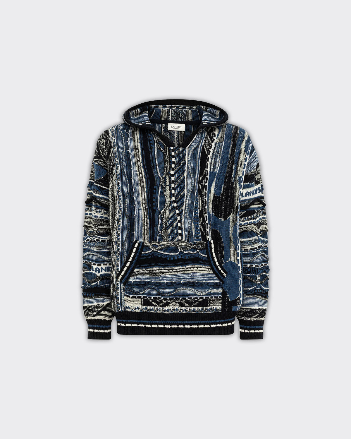 Felpa Con Cappuccio Boxy Jacquard Blu