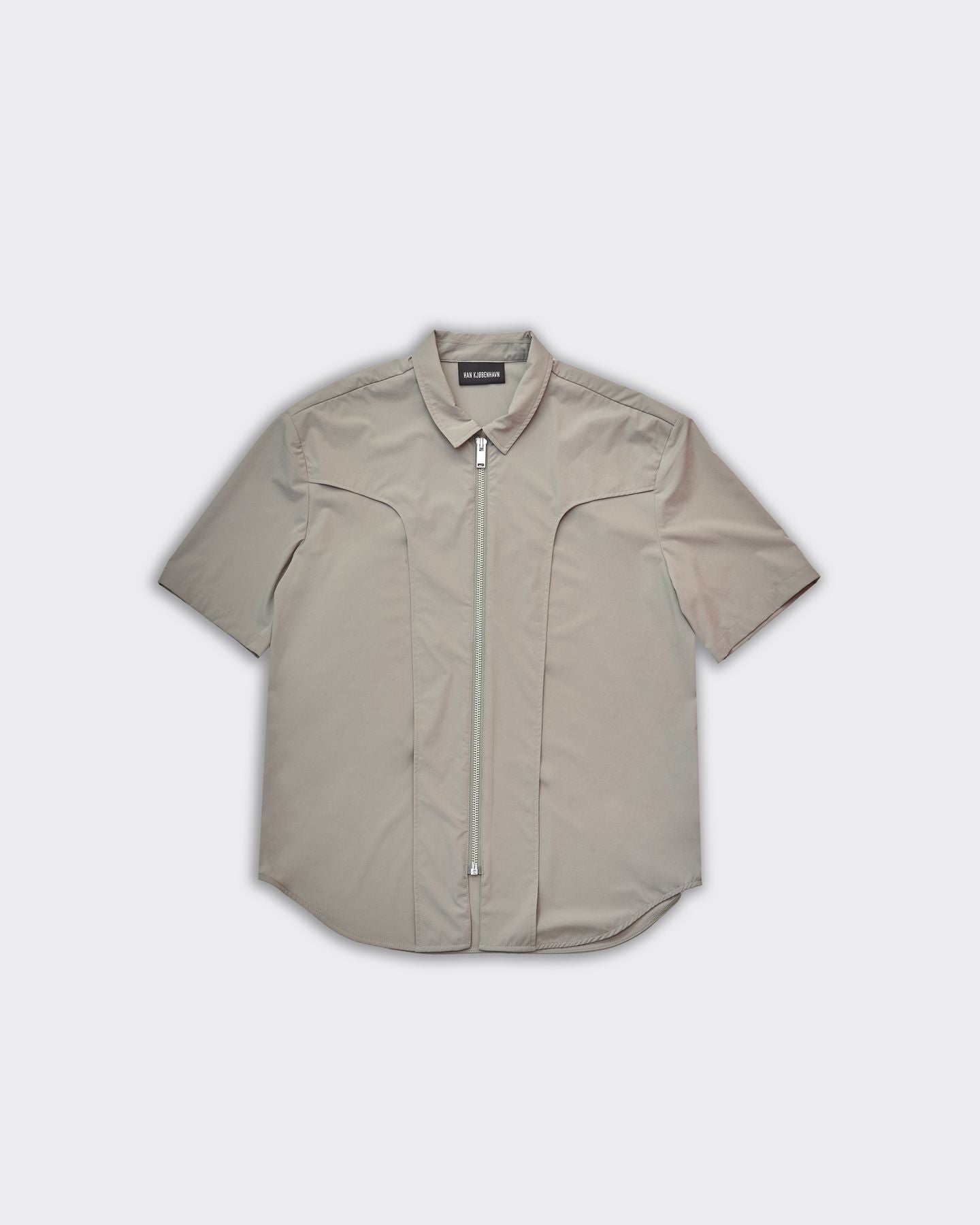 Technical Washed Zip Mist Grey Shirt