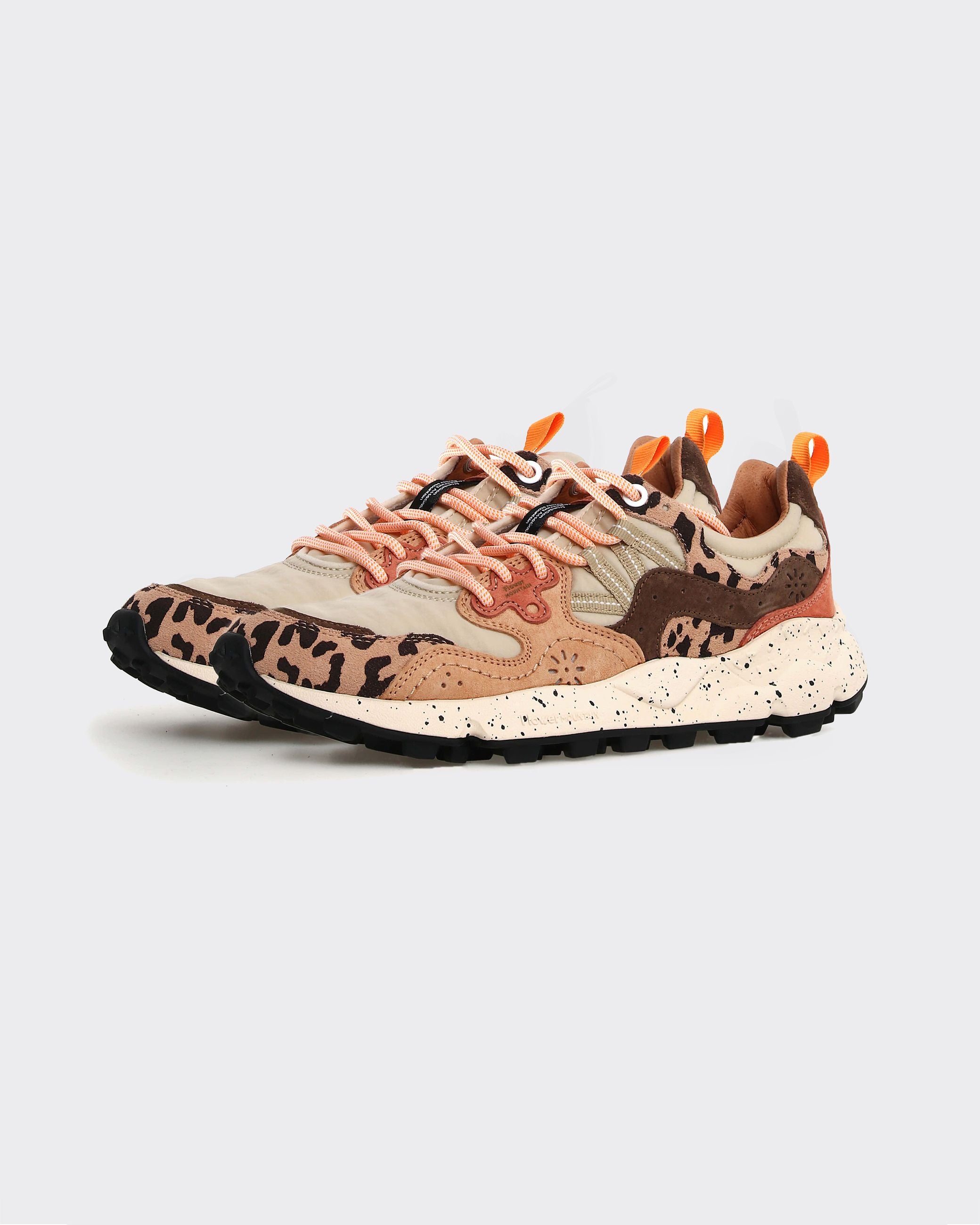 Sneakers Yamano 3 Woman Suede-Print-Nylon Beige/Milk/Light Brown