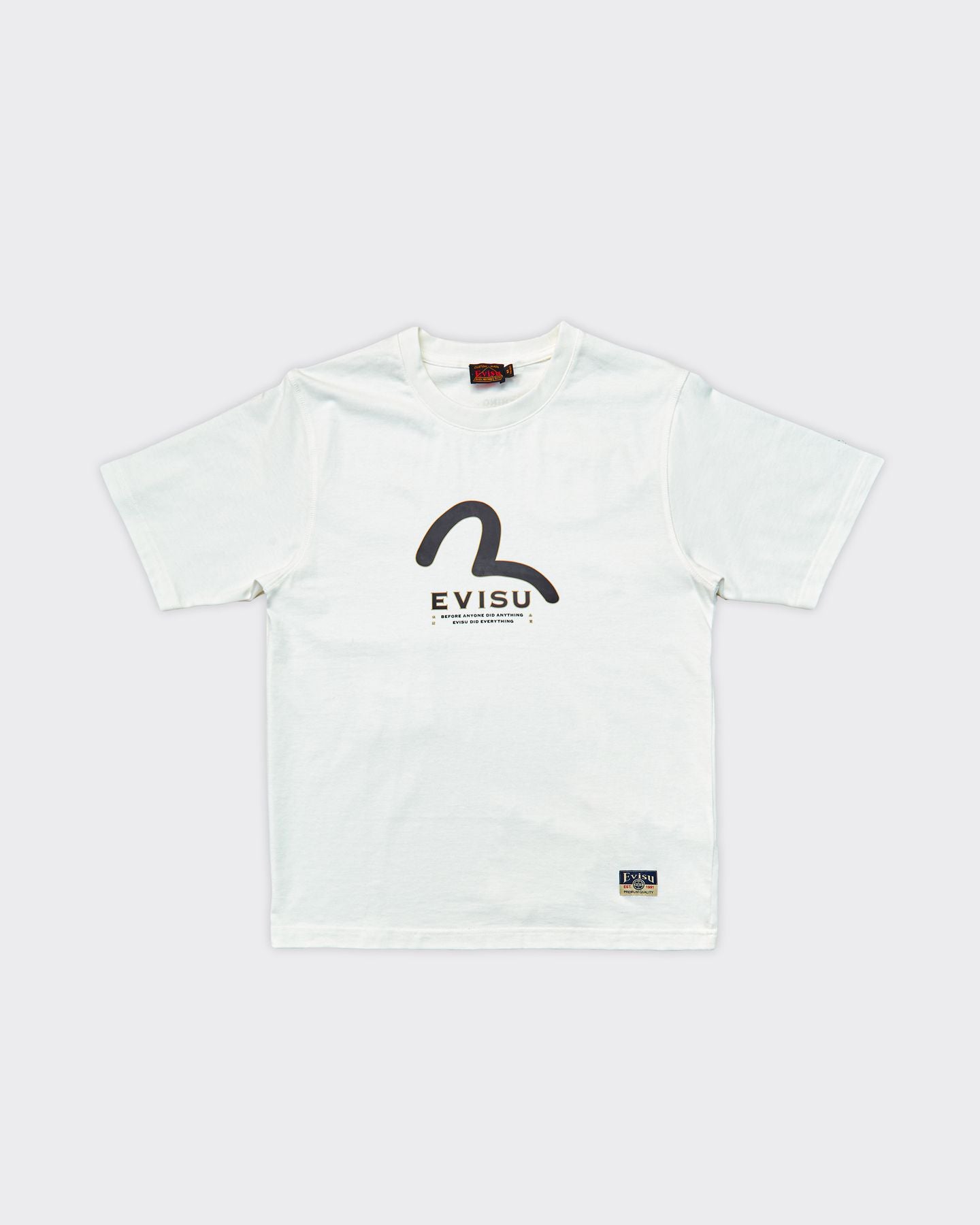 T-Shirt Seagull & Evisu Print Multi-pocket Bianca