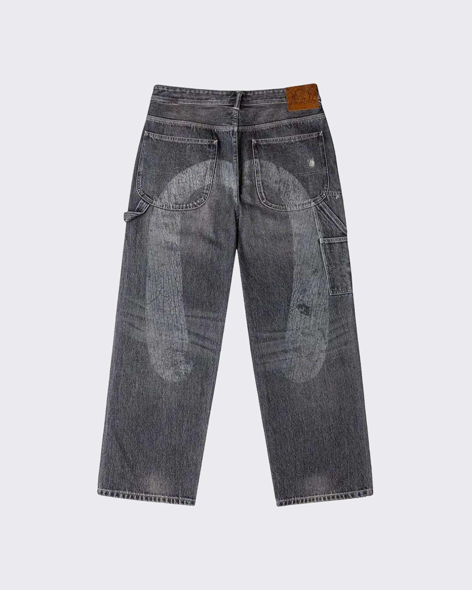 Vintage Patchwork Denim Jeans Grey