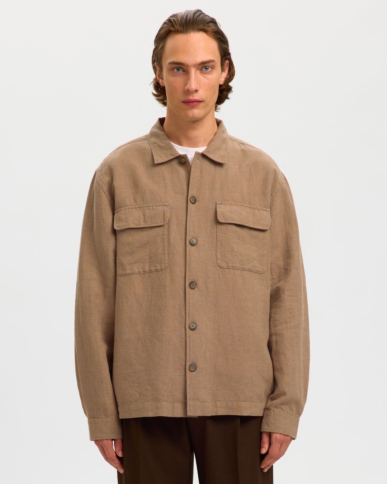 Overshirt Leroy Linen Blend Caribou