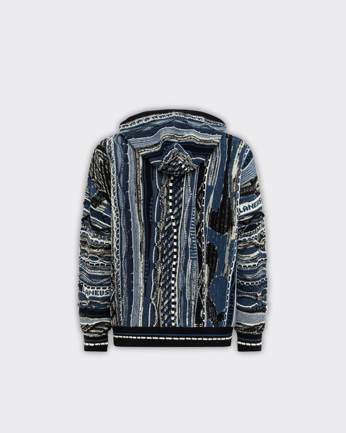 Felpa Con Cappuccio Boxy Jacquard Blu