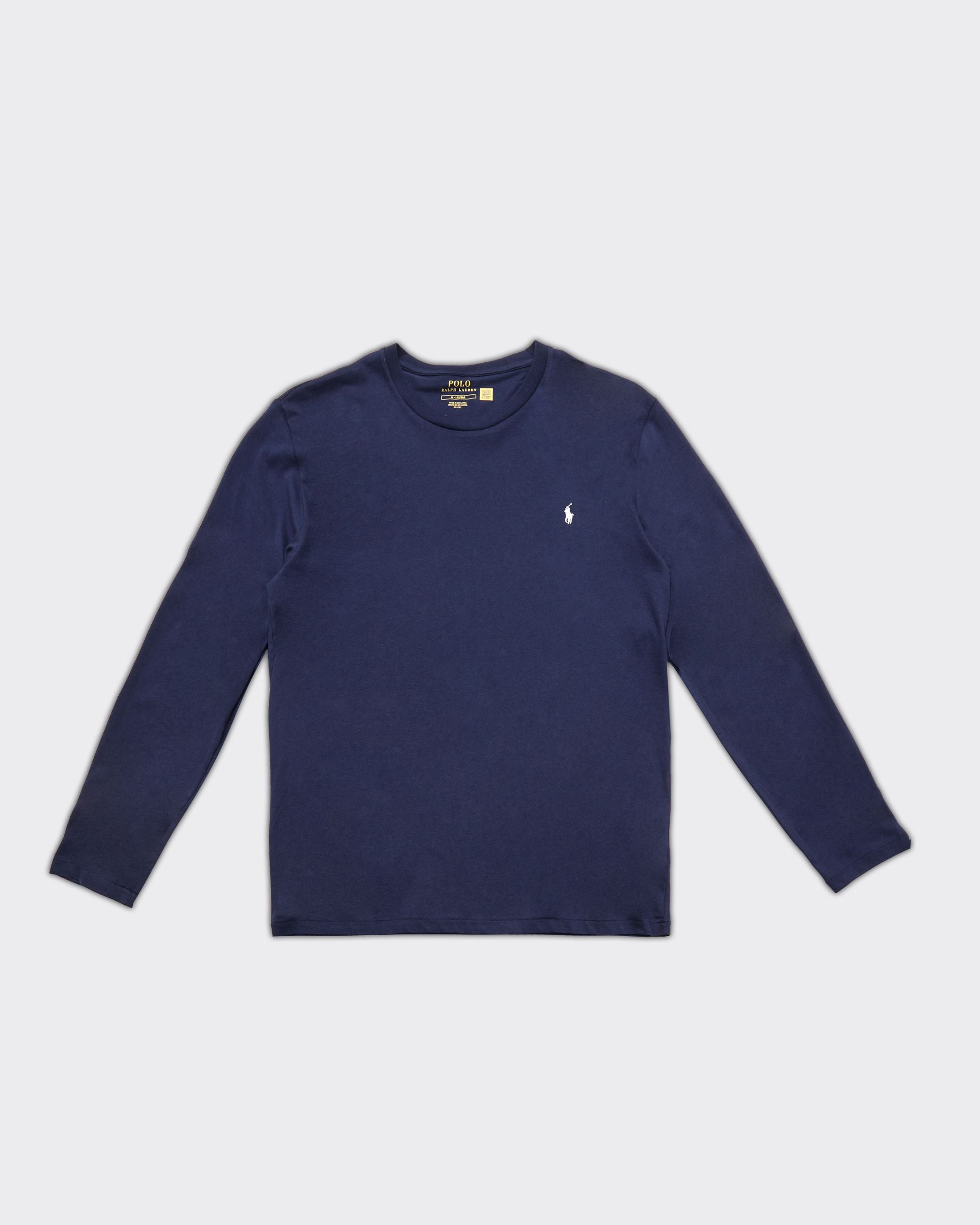 Longsleeve Crew Logo Blu Navy