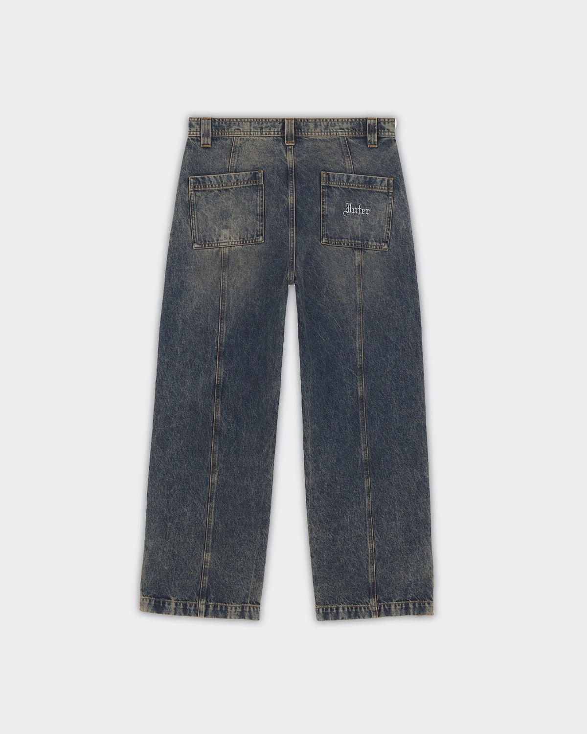 Jeans Grid Zipped Deni Yellow Fade