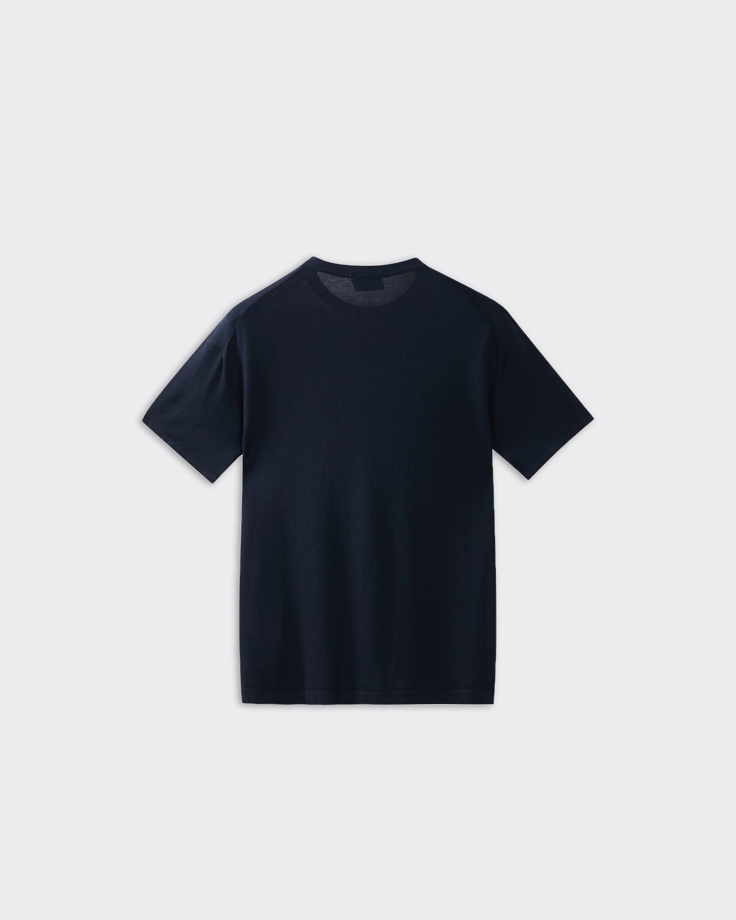 T-Shirt Manica Corta Cotone e Seta Blu Navy