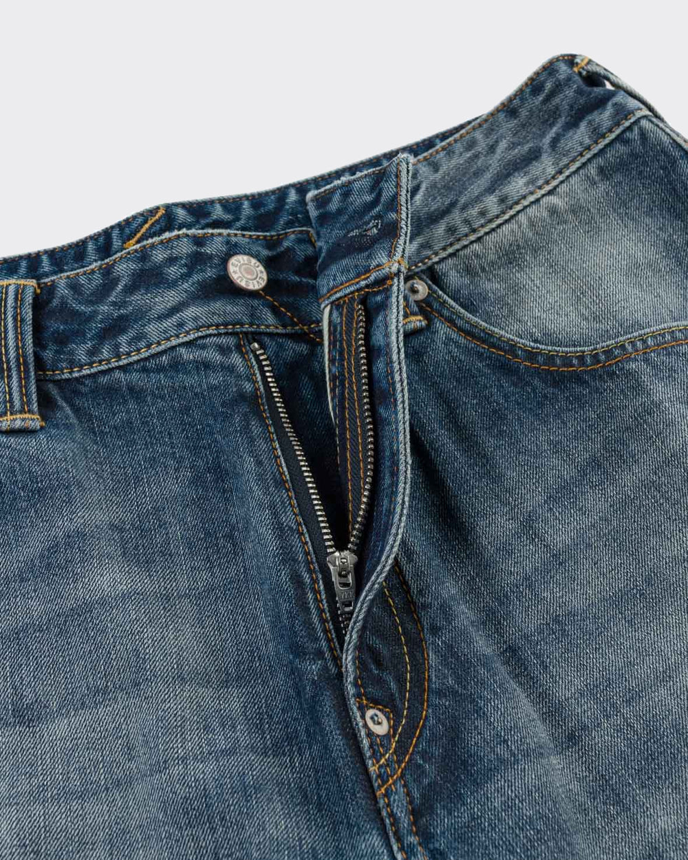 Jeans Pink Daikoku Ripped Mid Tone Indigo