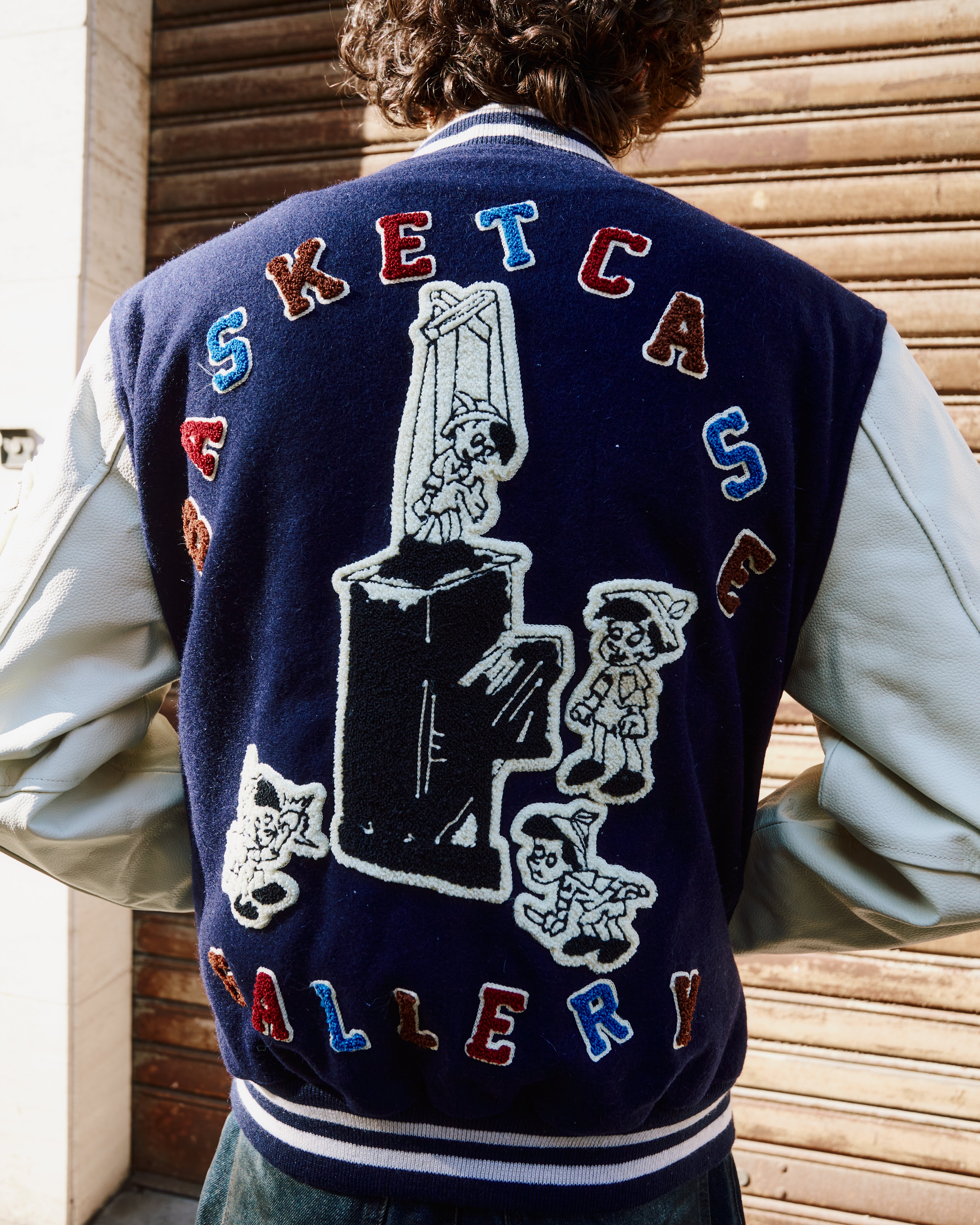 Varsity Letterman Puppet Jacket Navy Blue