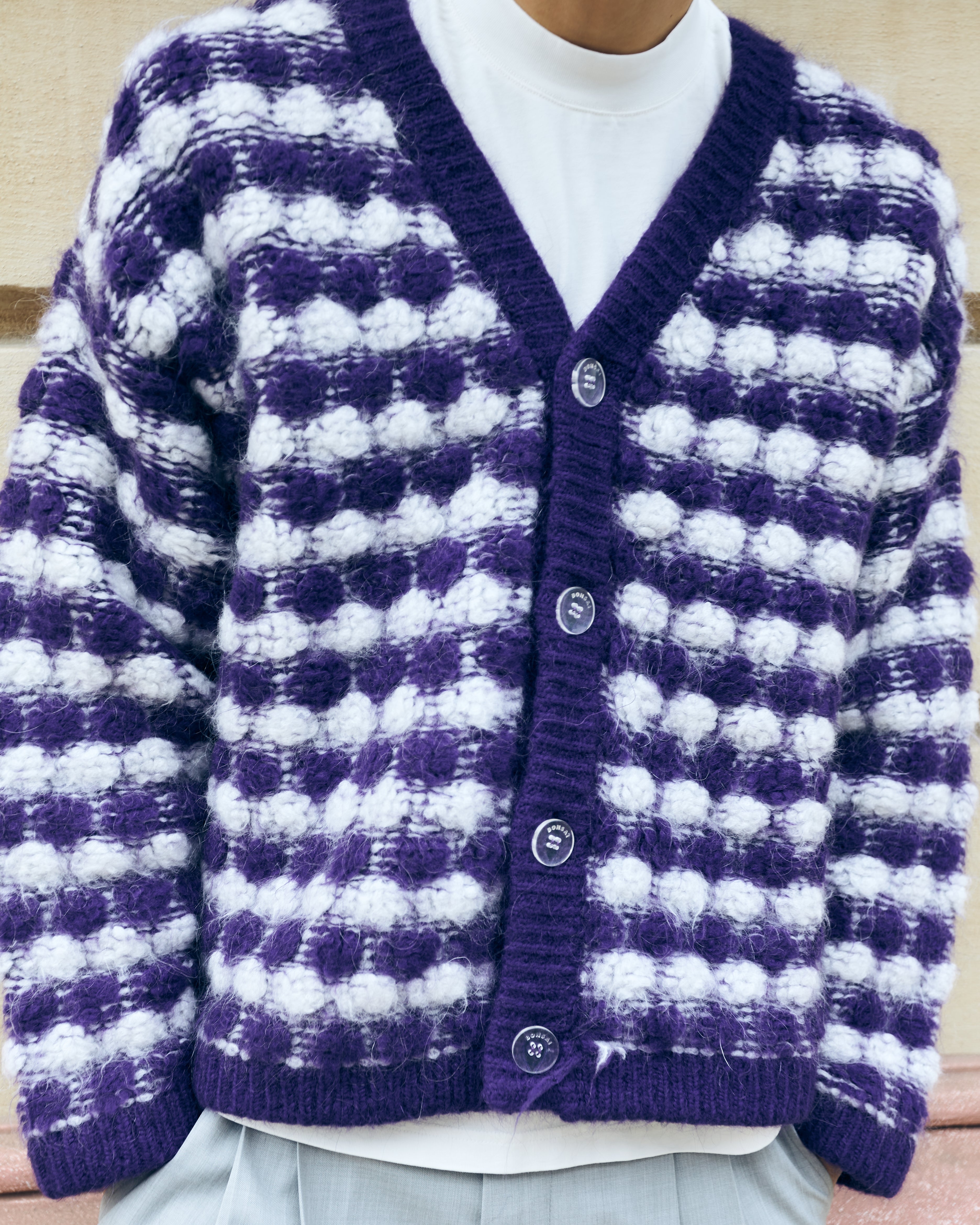 Cardigan PUFF MOHAIR KNIT OVERSIZE Viola