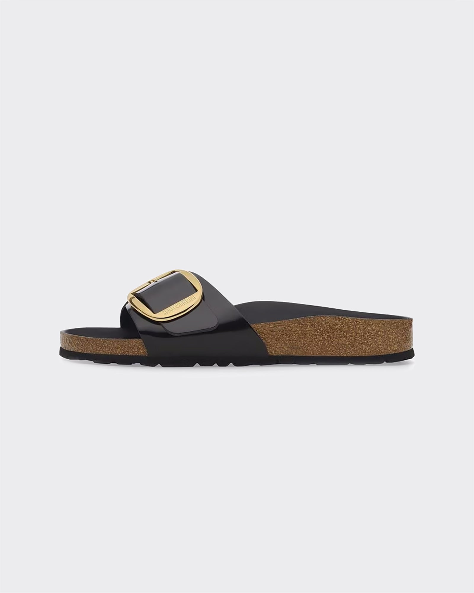 Ciabatta W Madrid Big Buckle Shine Black Natural Leather