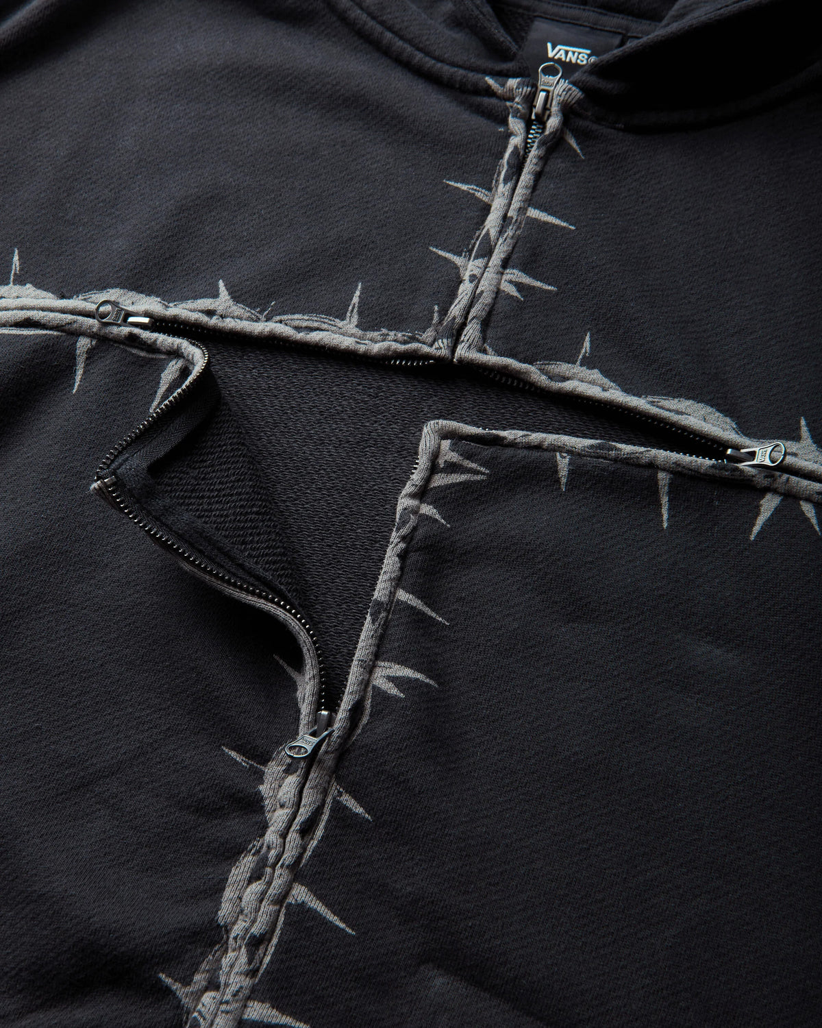 Felpa Con Cappuccio Zip Act of Disagreement By Slam Jam Nera