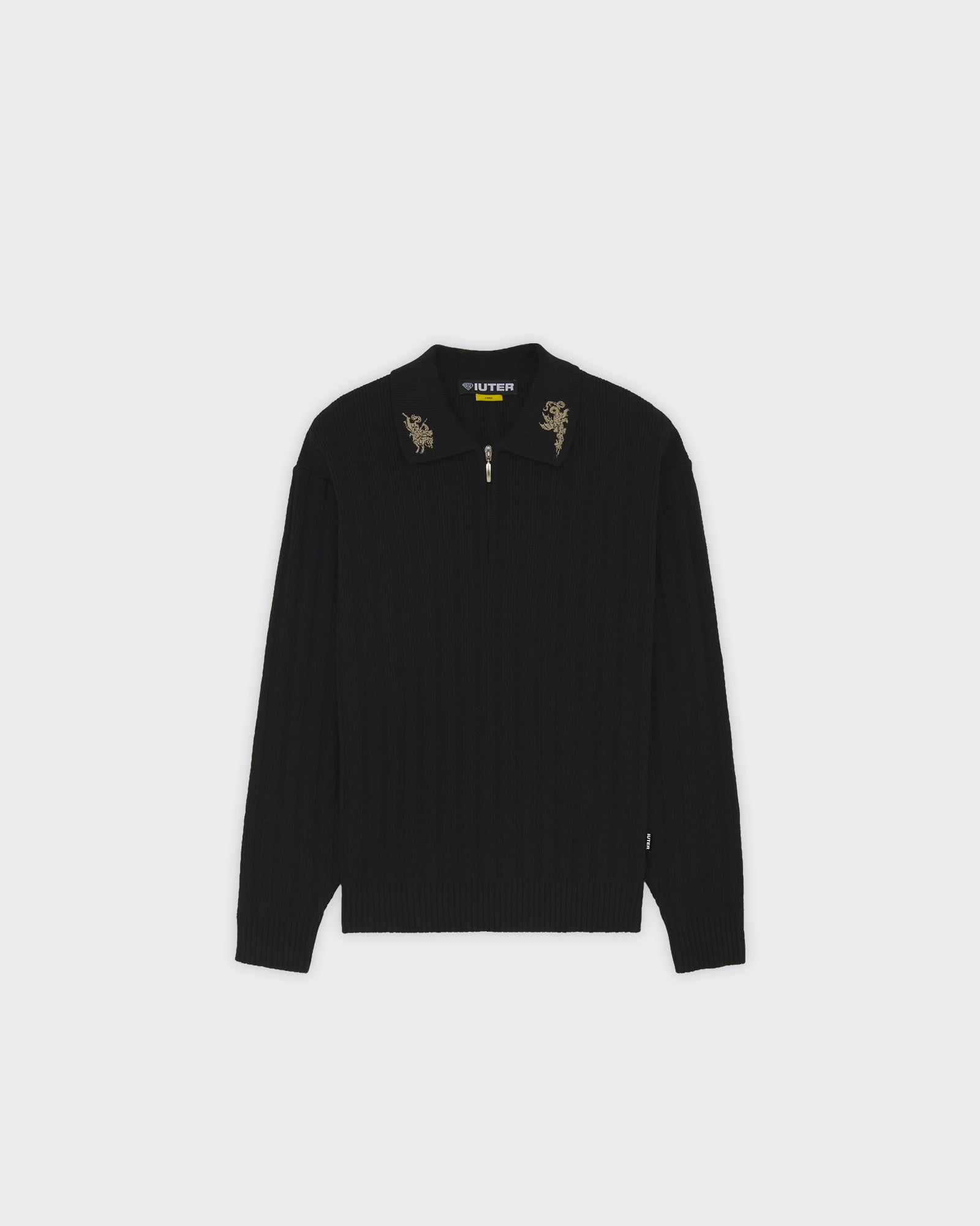 Polo Knit Courage Half Zip Nera