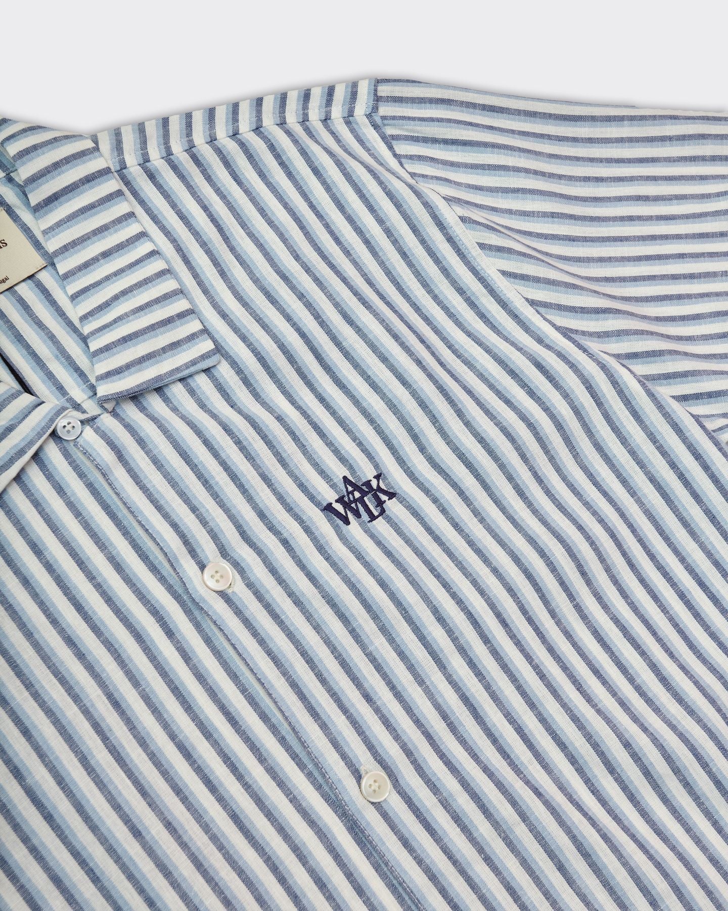 Camicia Stripes Logo Blu
