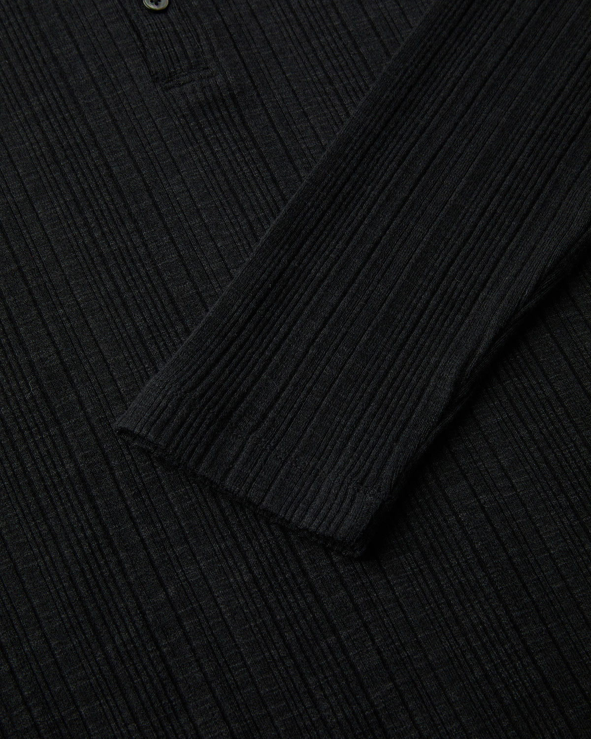 Longsleeve Henley Neck Grain Nero