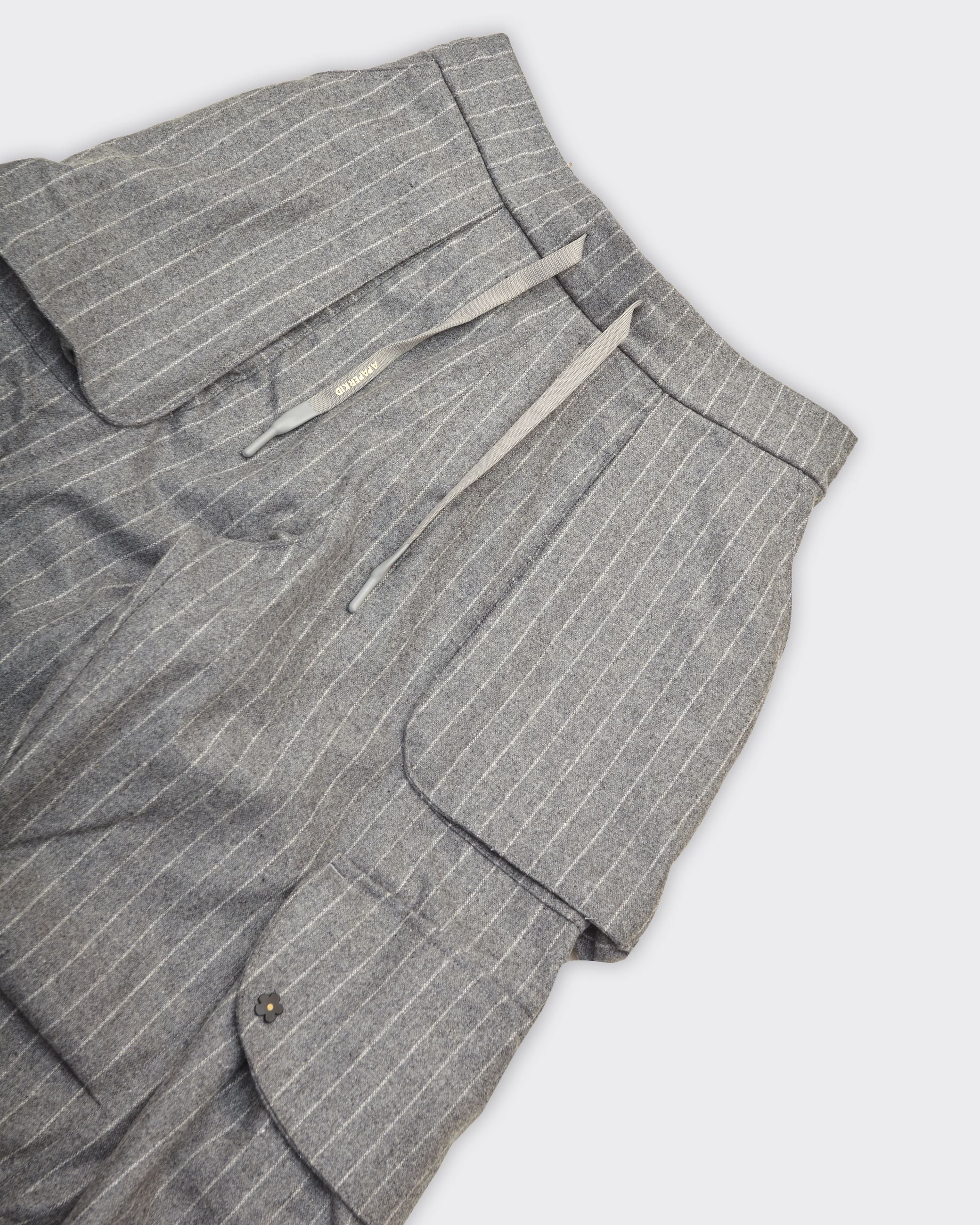 GREY FLANNEL CARGO TROUSERS