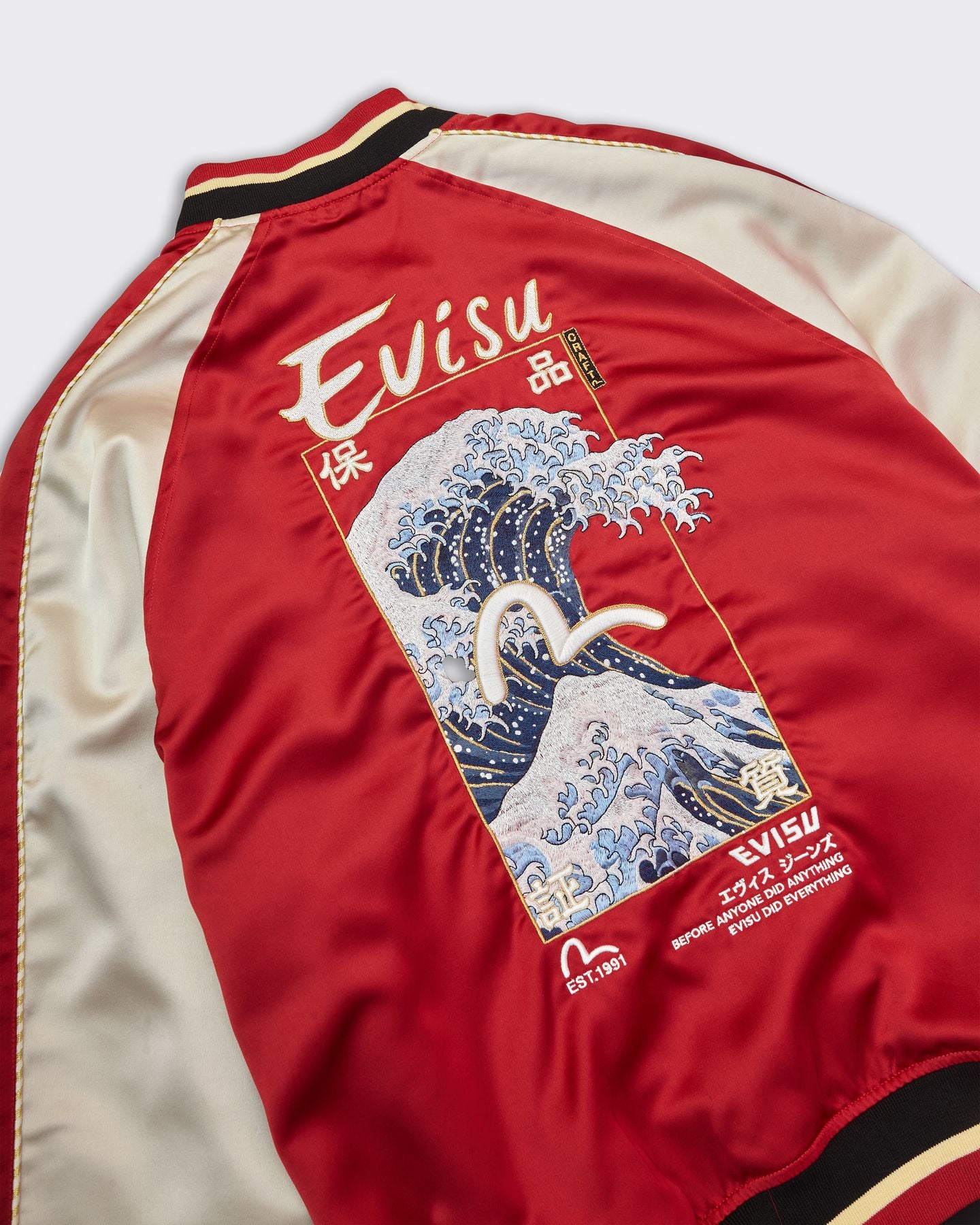 Souvenir Embroidered Bomber Jacket Red