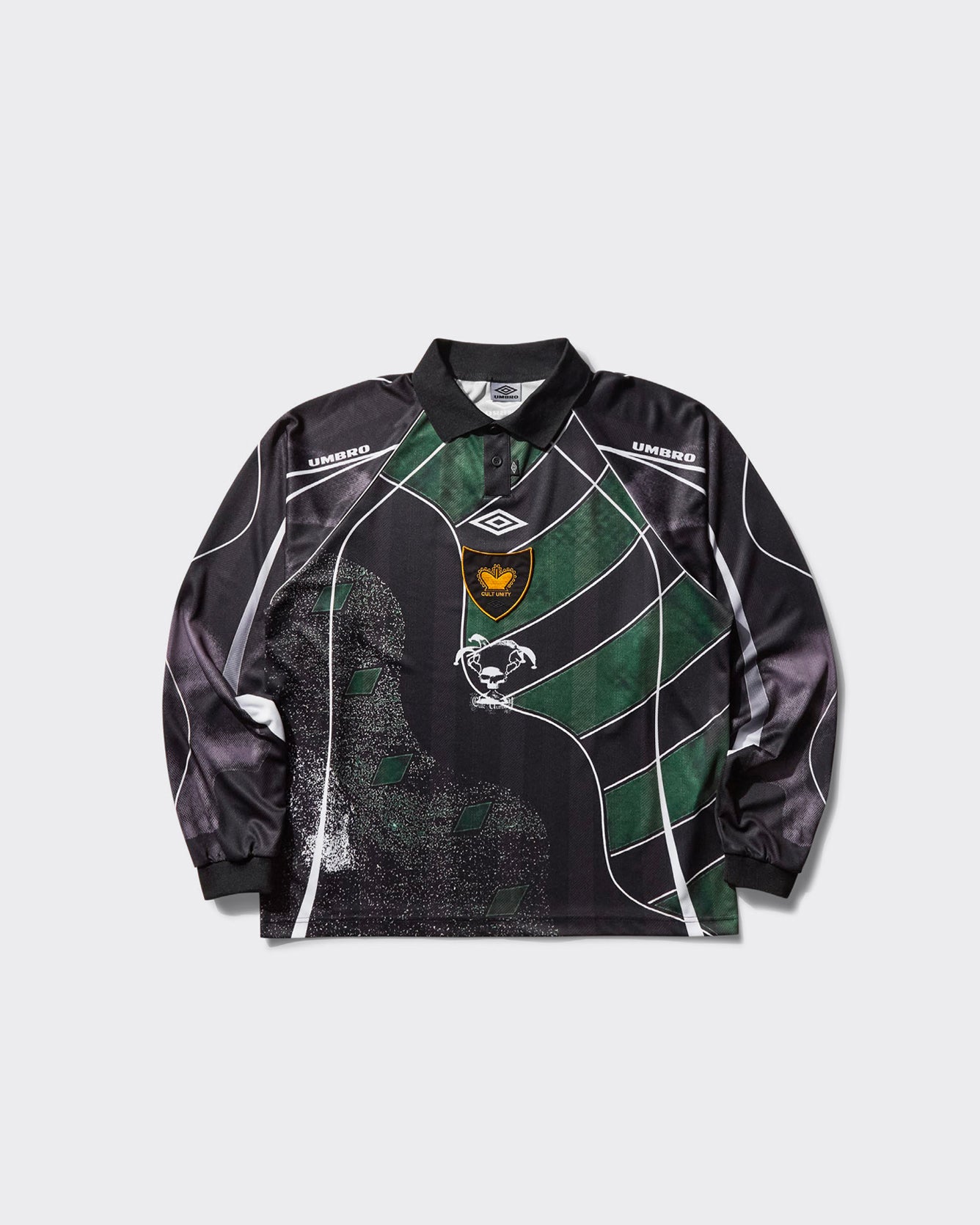Longsleeve Polo 95 96 Dark Green/Black