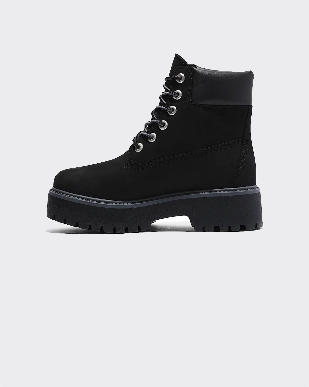 Stivali Stone Street Mid Lace Up Black Full Grain