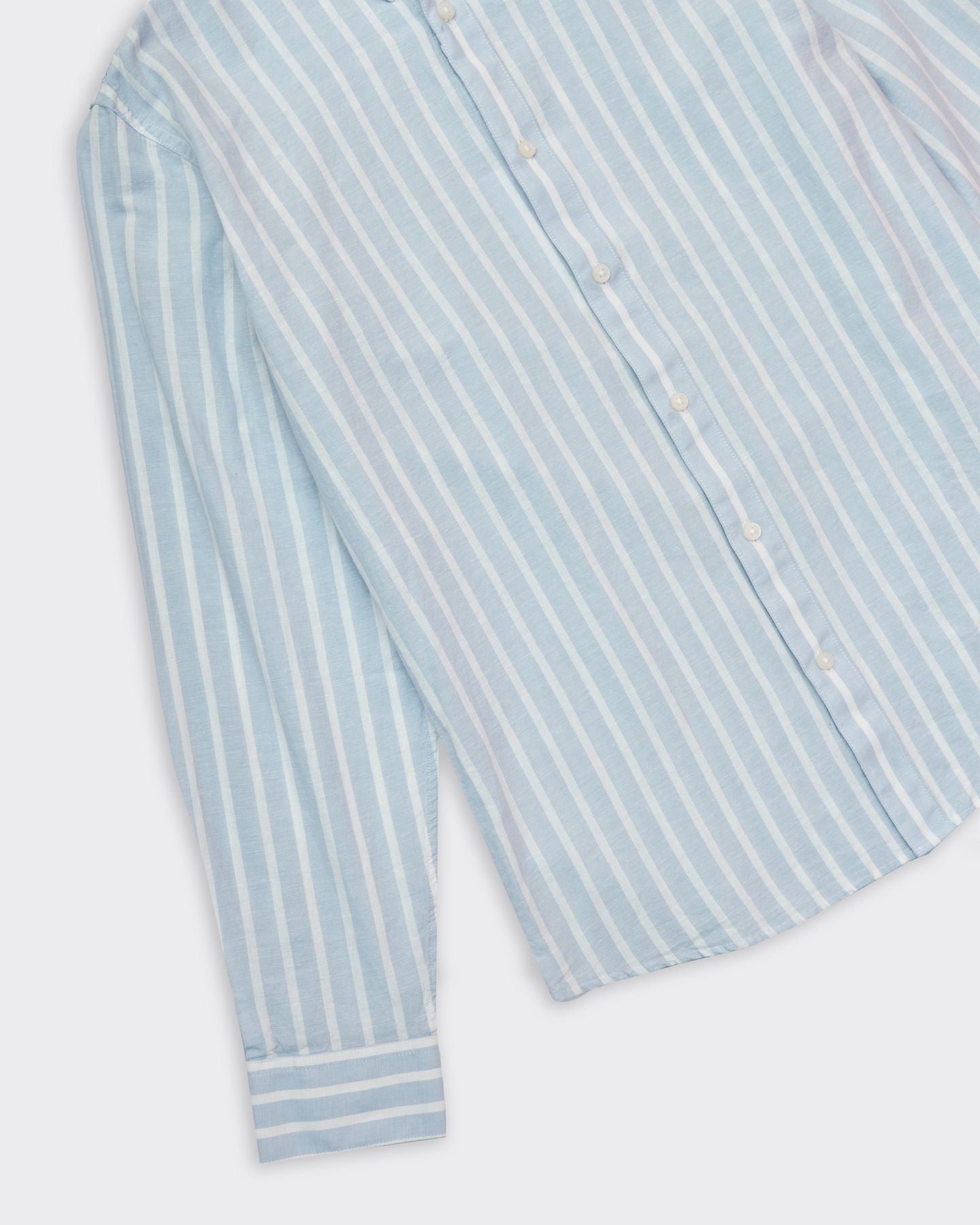 Blue Linen Stripes Shirt