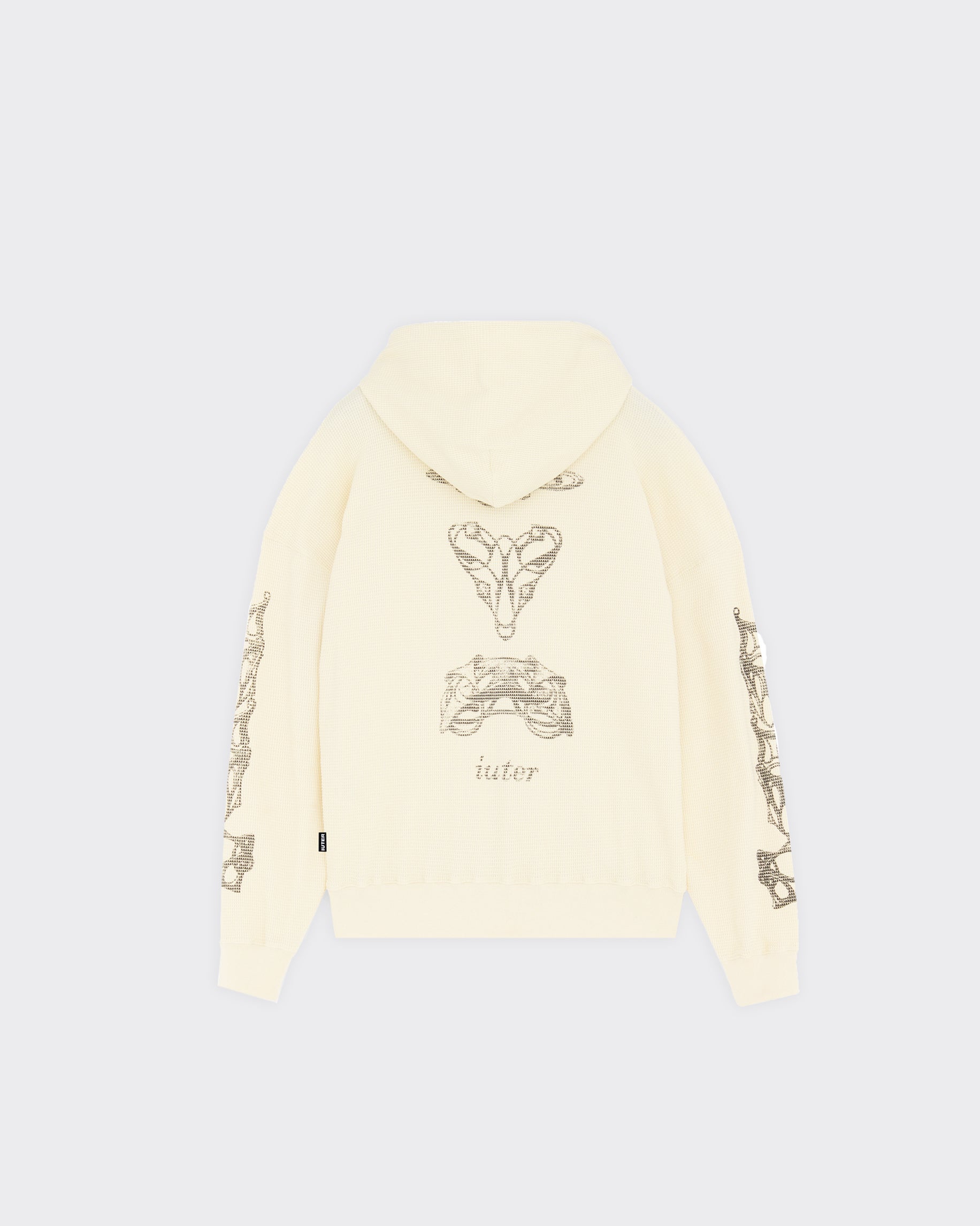 Felpa Zip Bijoux Waffle Avorio