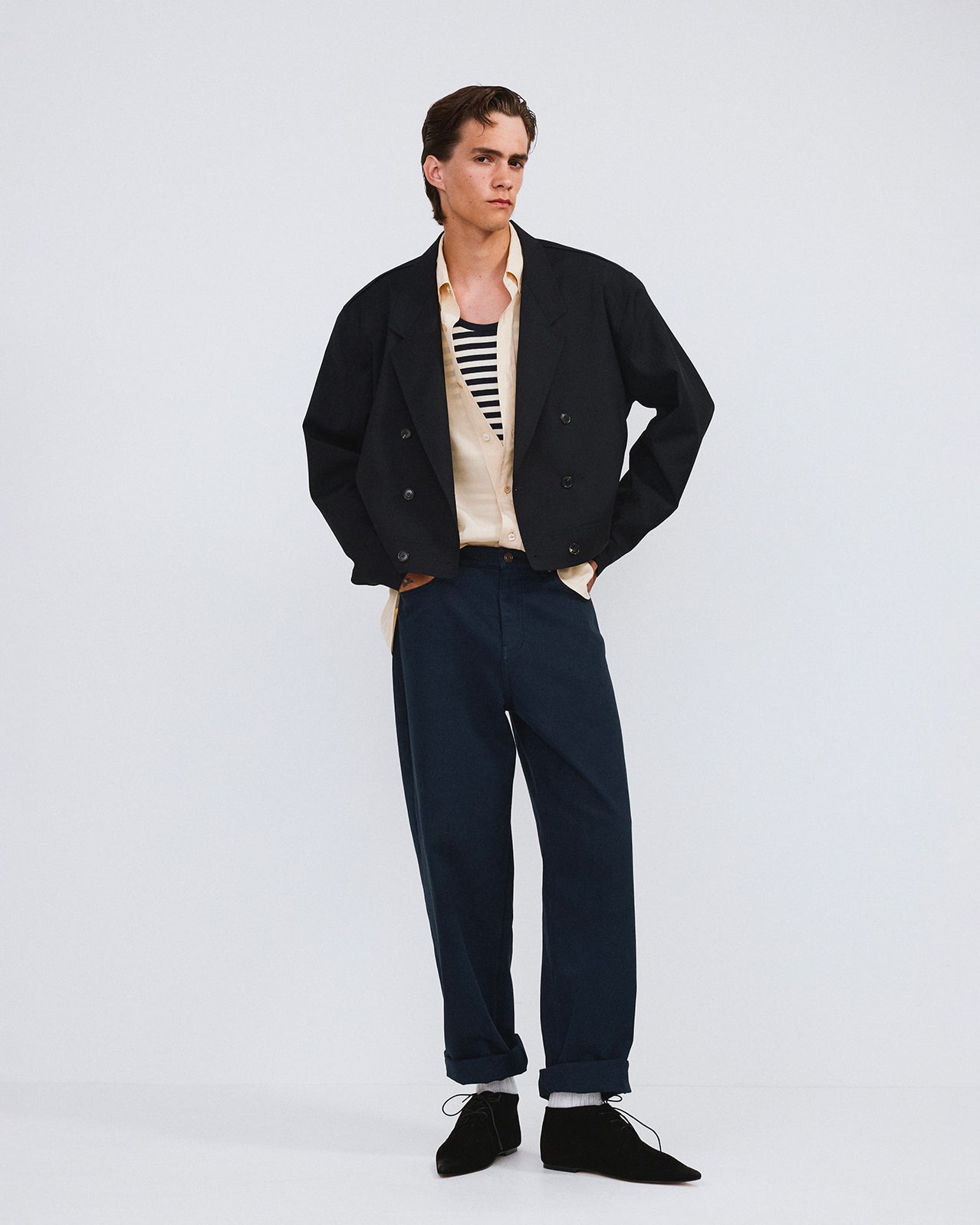 Blazer Short Double Breasted Dark Navy