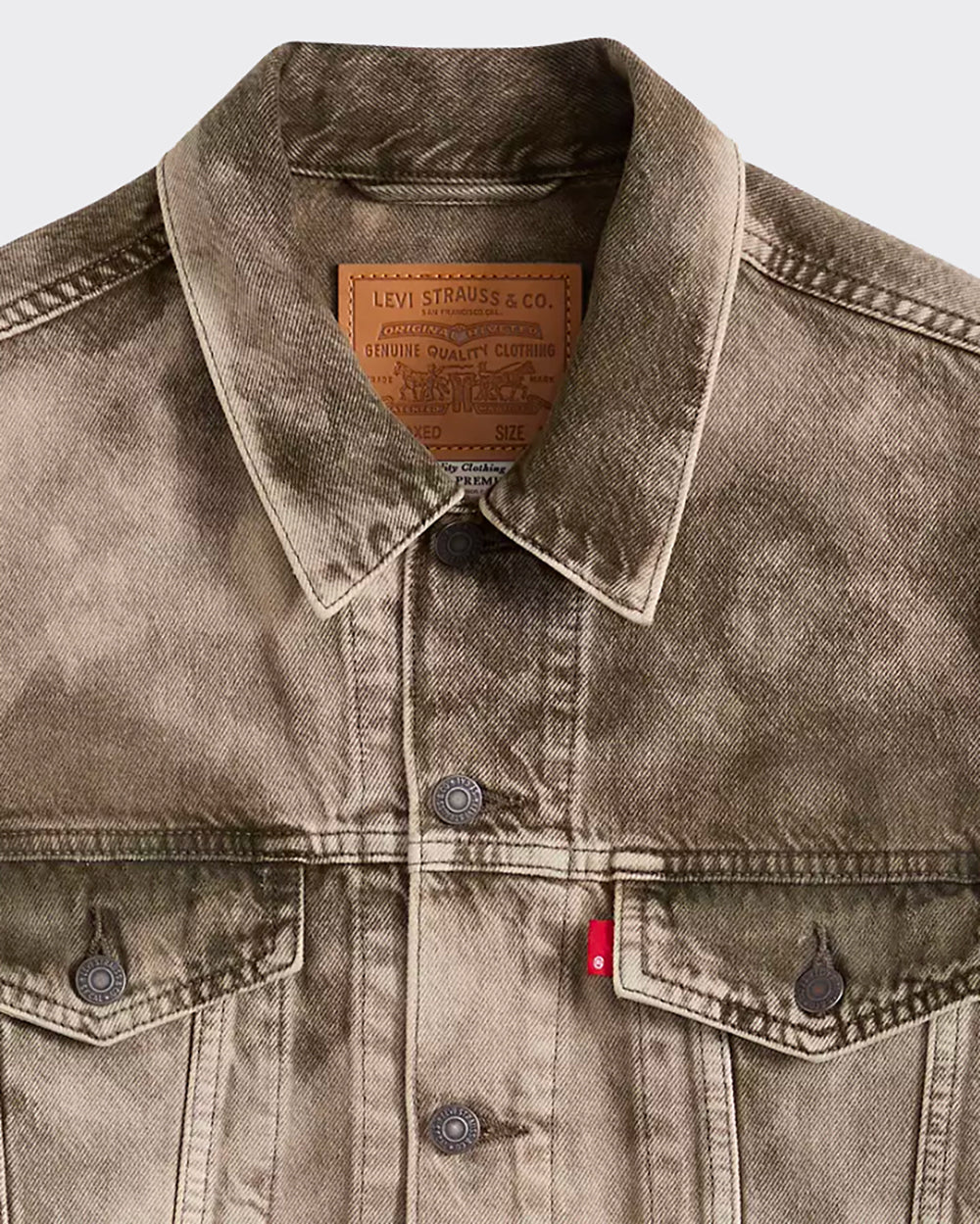 Giacca Denim Relaxed Fit Trucker Camo Verde