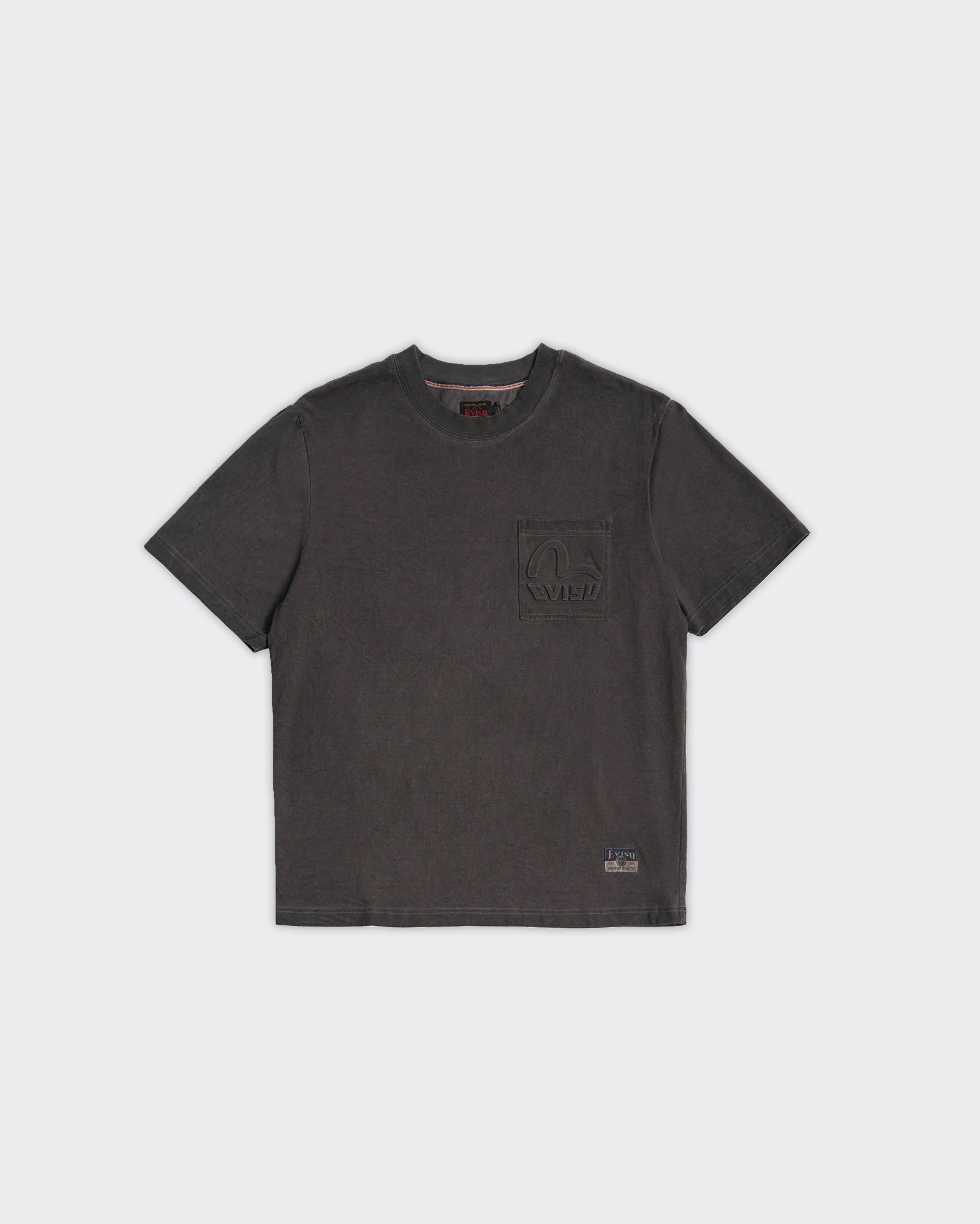 T-Shirt Emboss Logo Pocket Charcoal