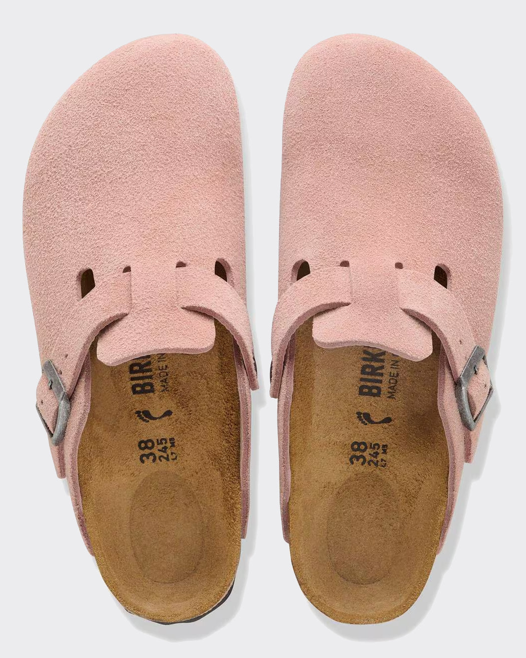 Ciabatta Boston Suede Leather Pink Clay