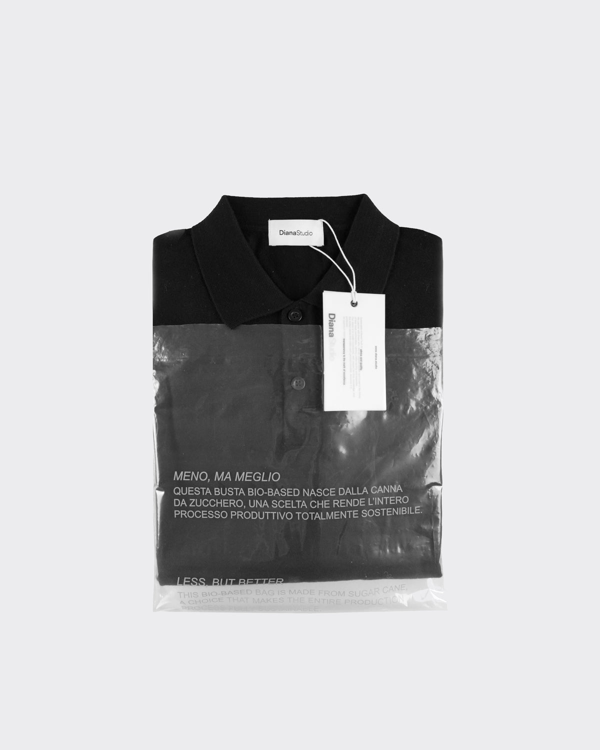 Polo Merino con Bottoni Nera