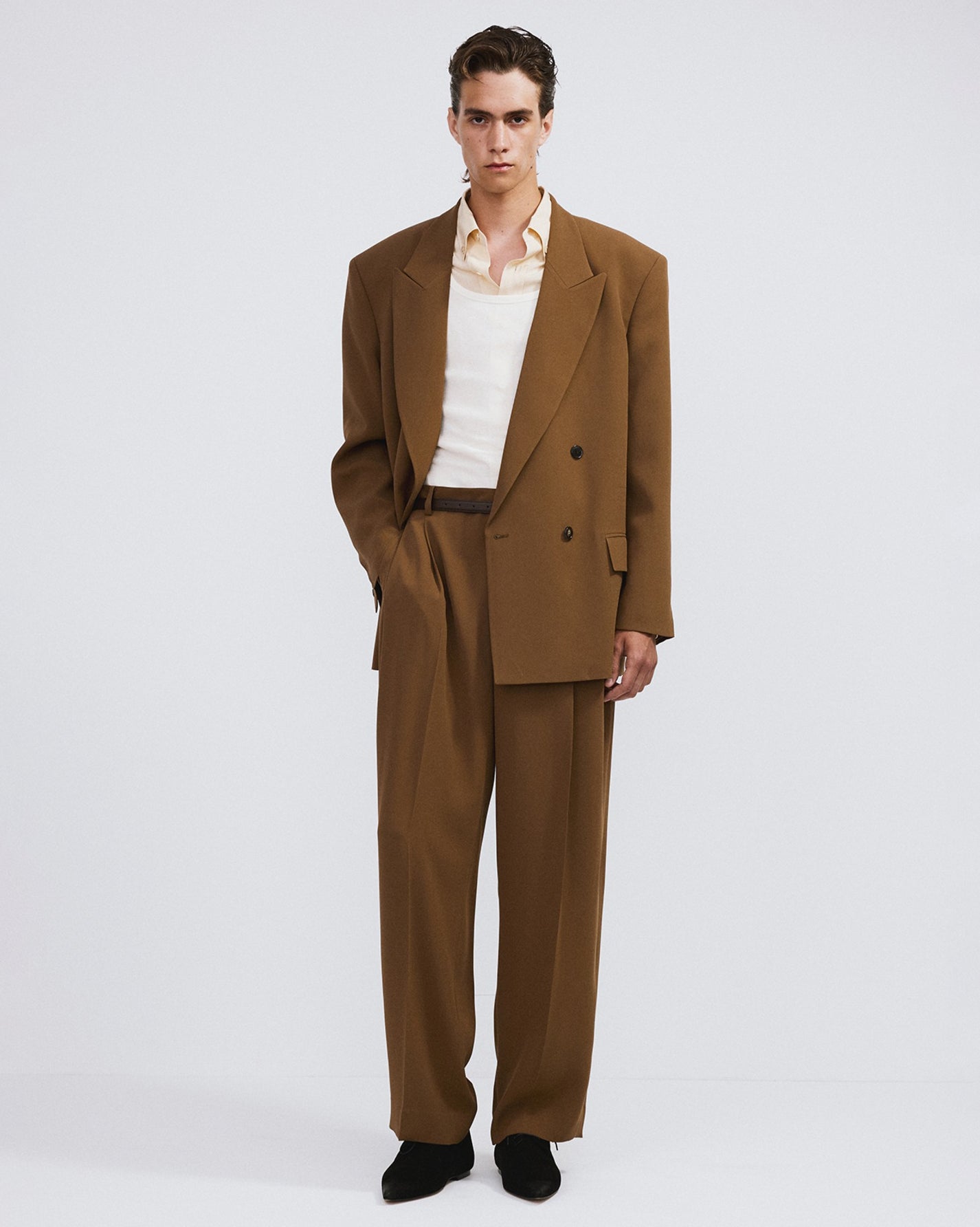 Blazer Suit Double Fluid Ochre