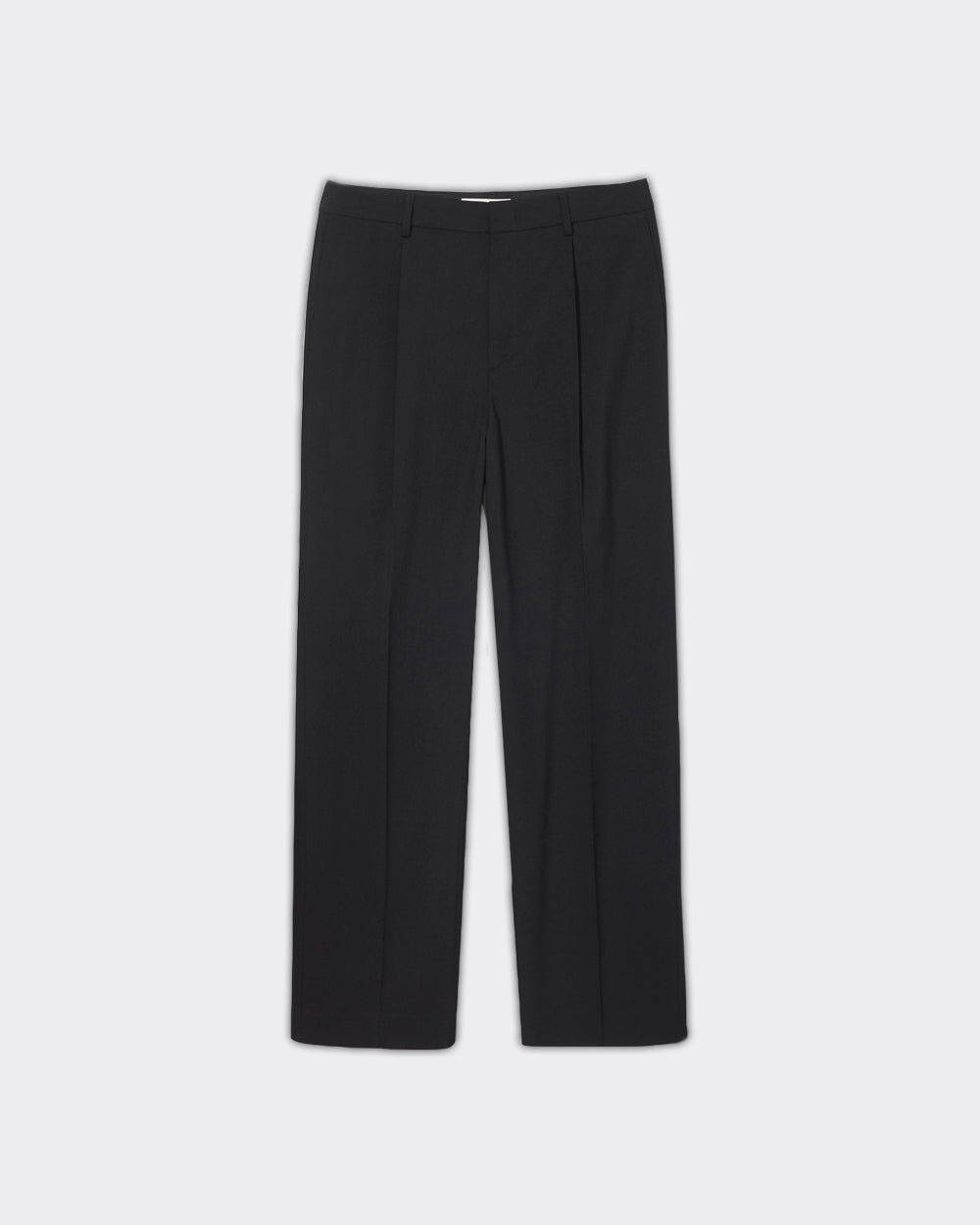Pantaloni Pleated Semi-Wide Slacks Neri