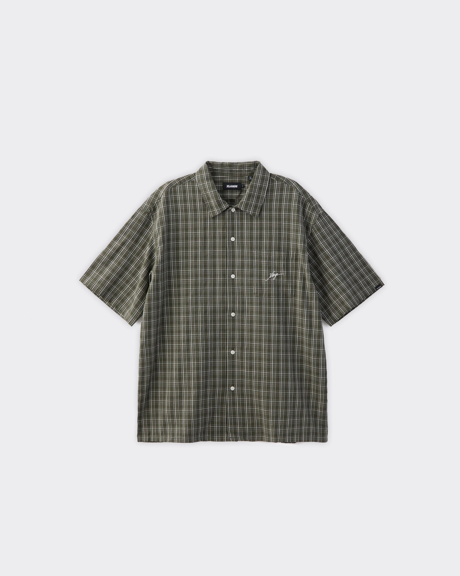 Camicia Embroidered Plaid Olive