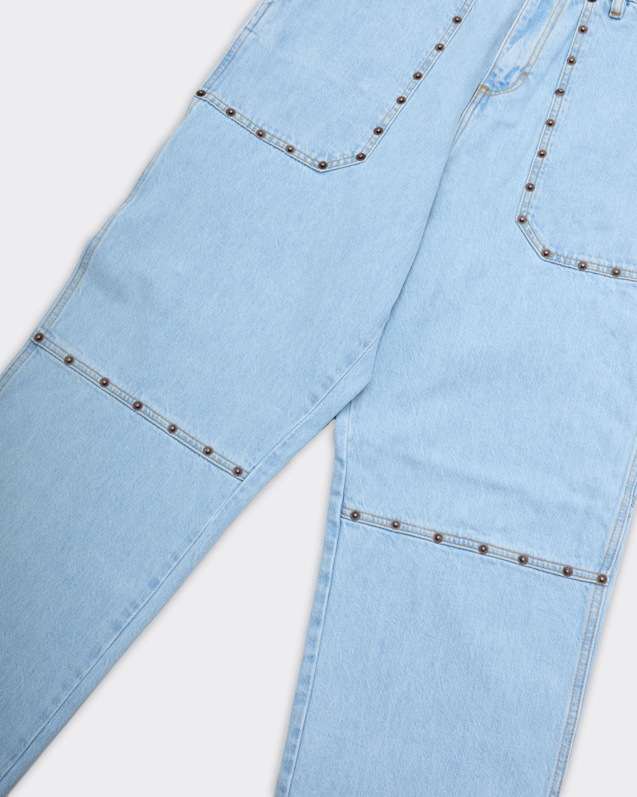 Pantalone Denim Fatigue Rivets Light Blue