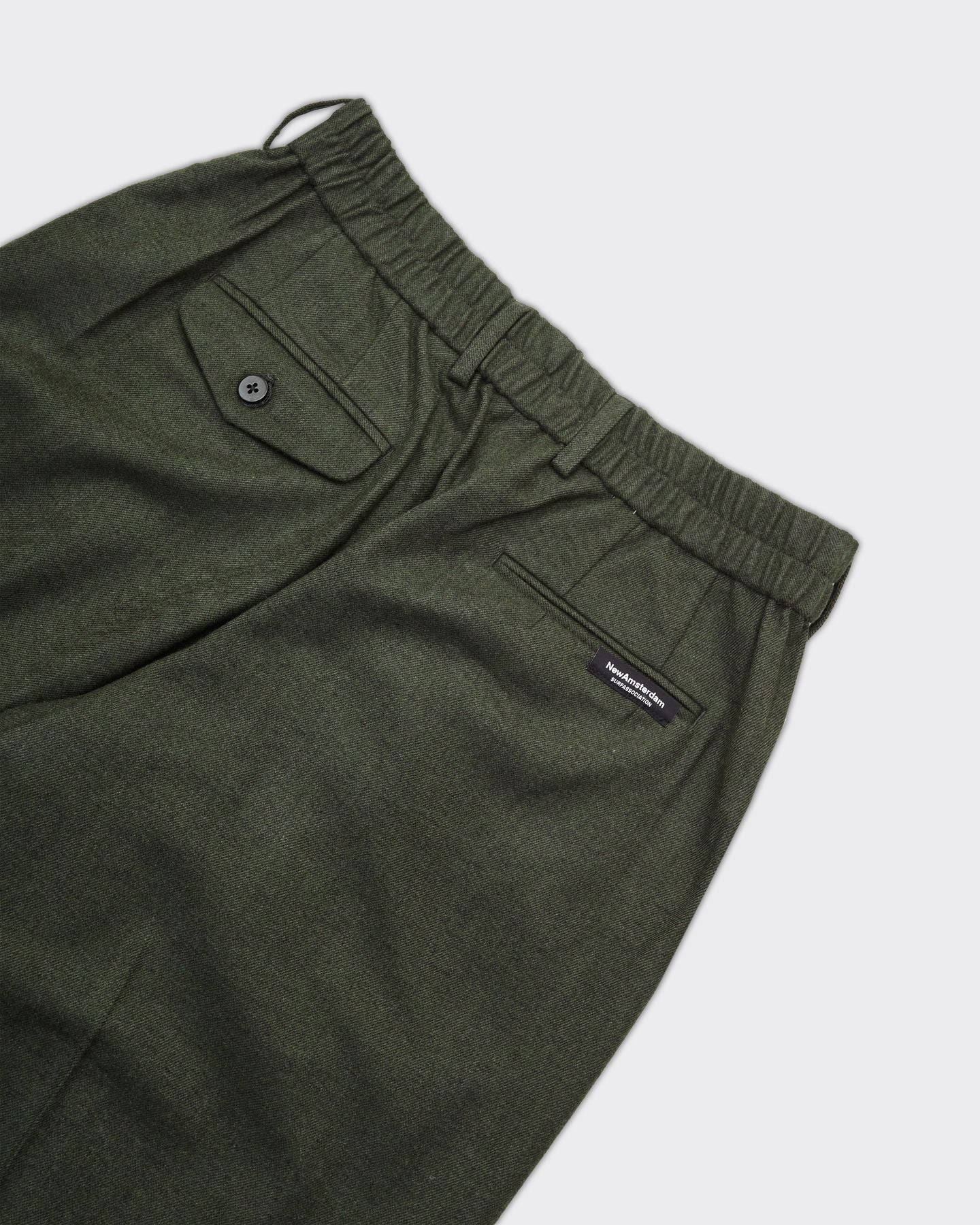 WIDE LEG KOMBU GREEN TROUSERS