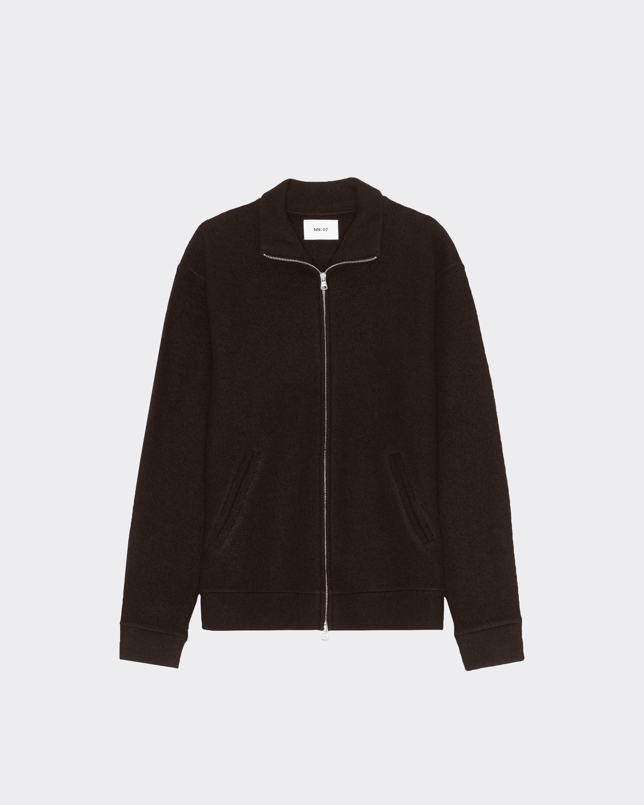 Felpa Boiled Merino Full Zip Deep Truffle