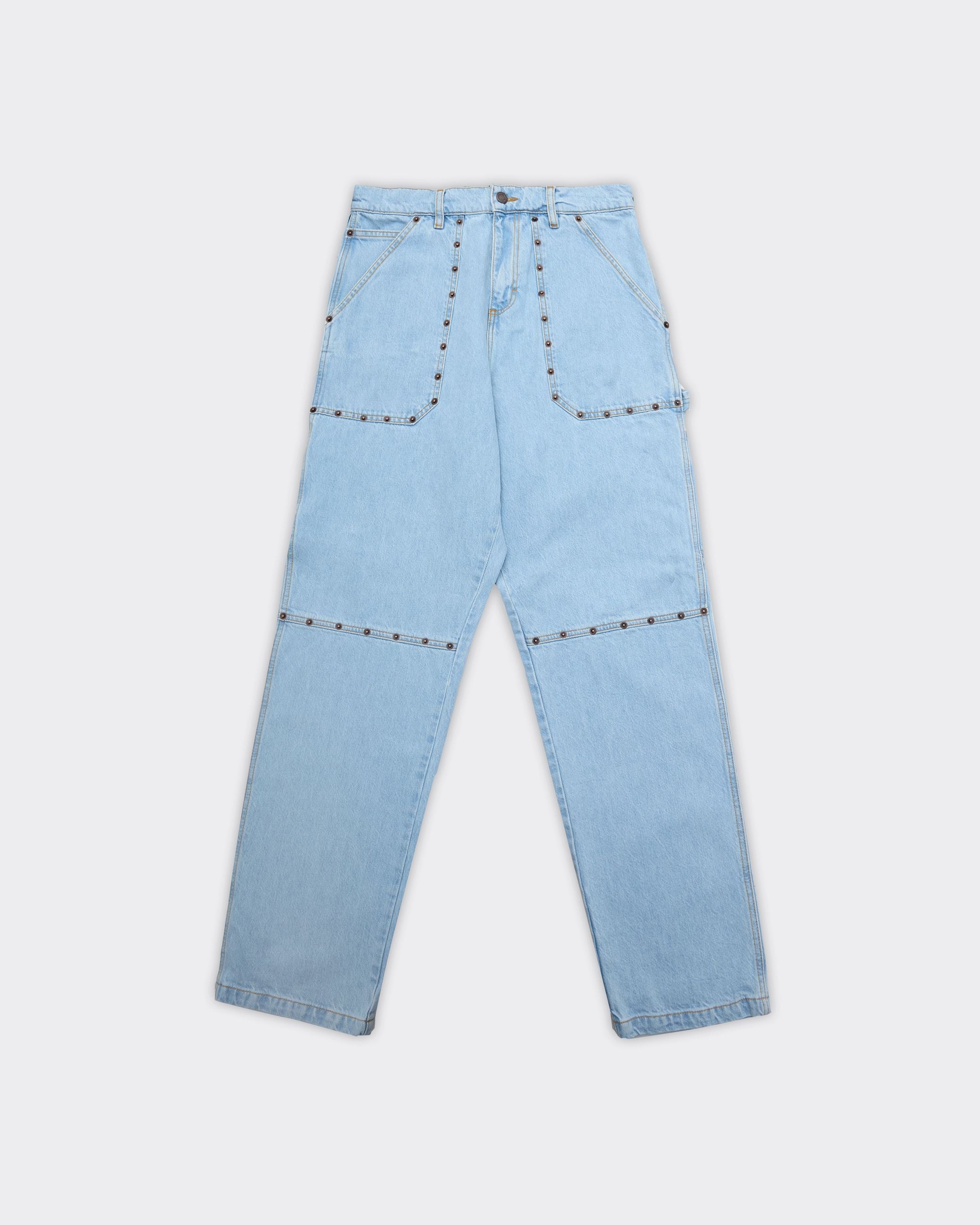 Pantalone Denim Fatigue Rivets Light Blue