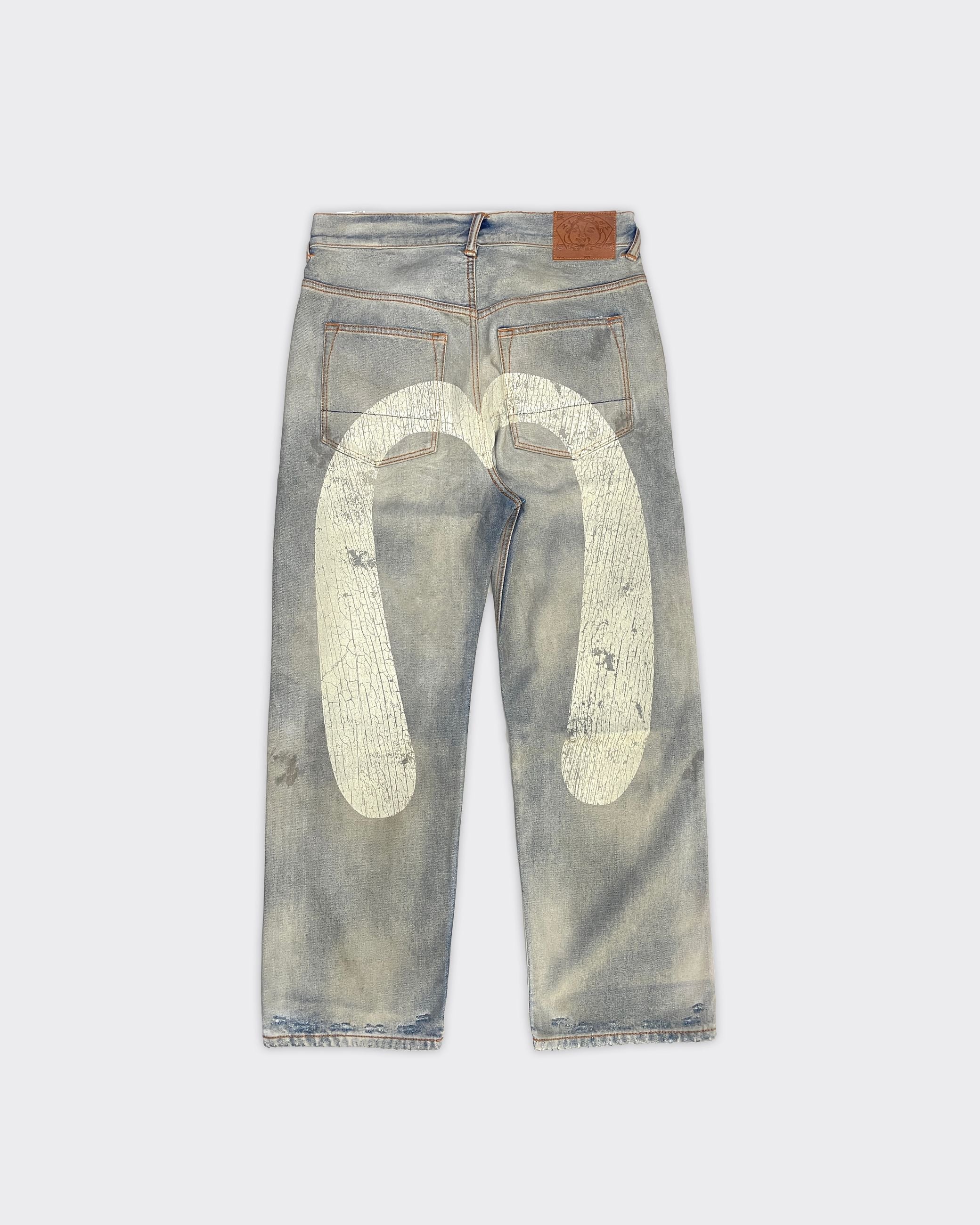 Jeans Distressed 5 Pockets Denim Light Tone Indigo