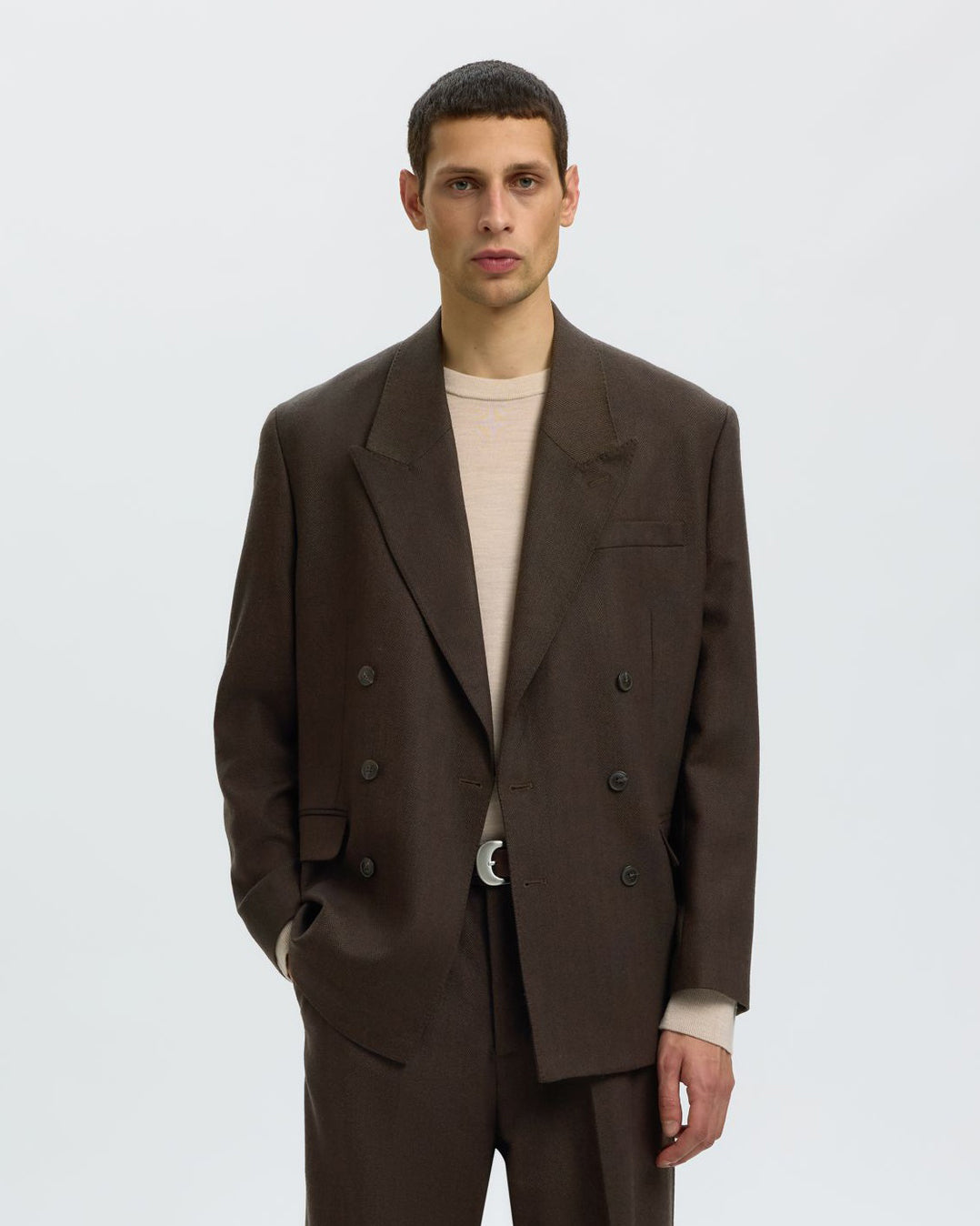 Blazer Relaxed Brooks Wool Blend Delicioso Herringbone