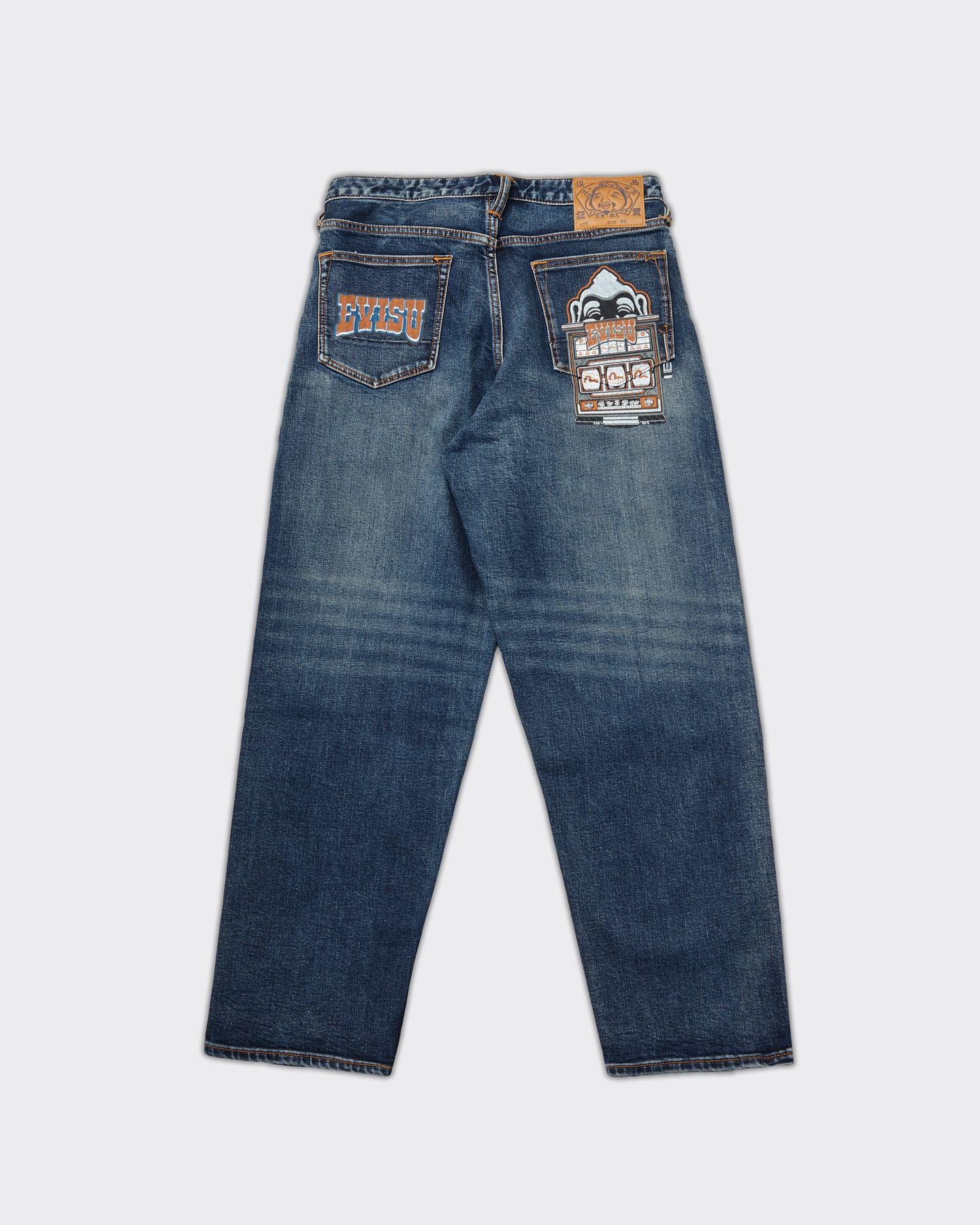 Evisu & Slot Embroidery Denim Blue Jeans