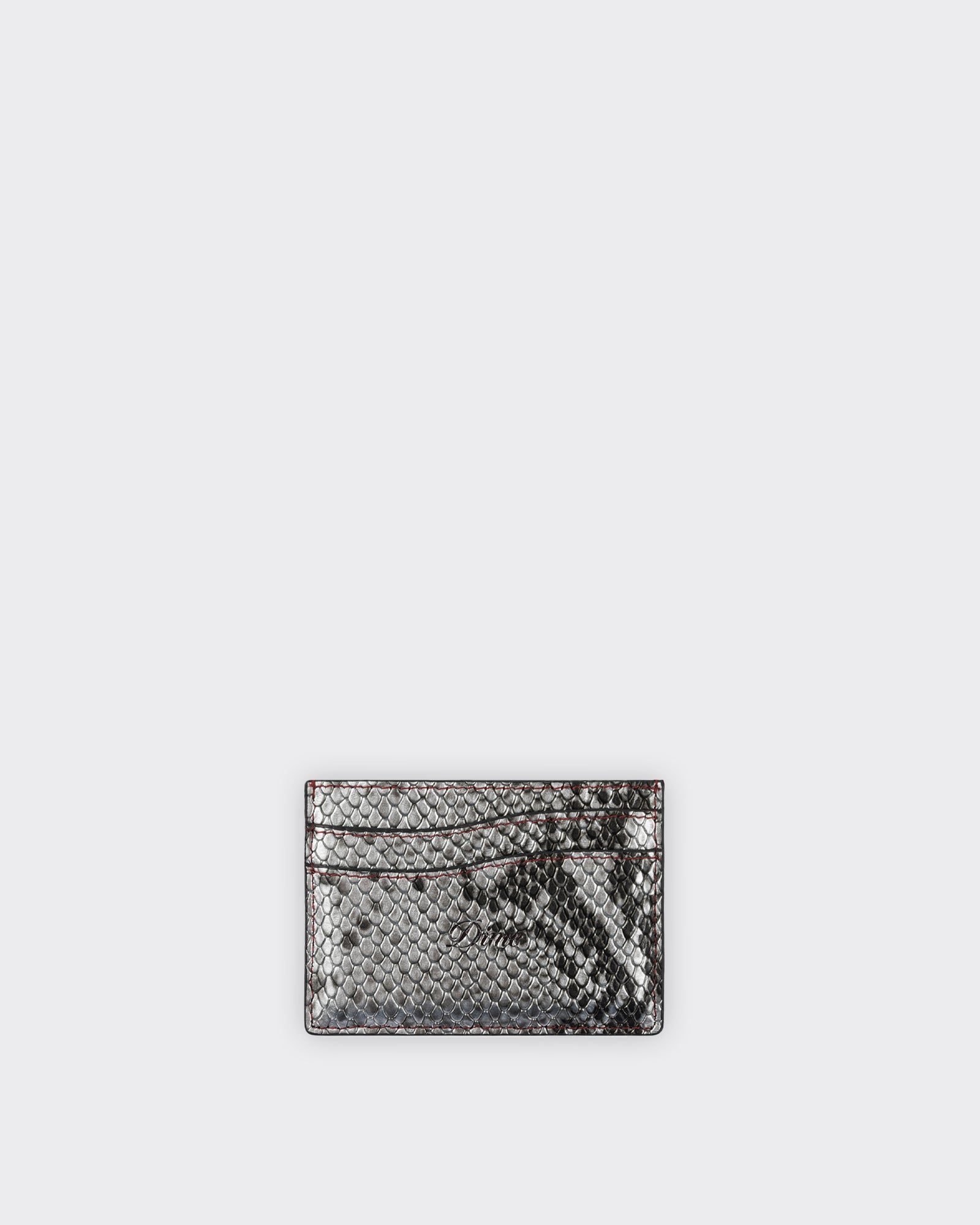 Cardholder Embossed Leather Cardholder Silver Snake